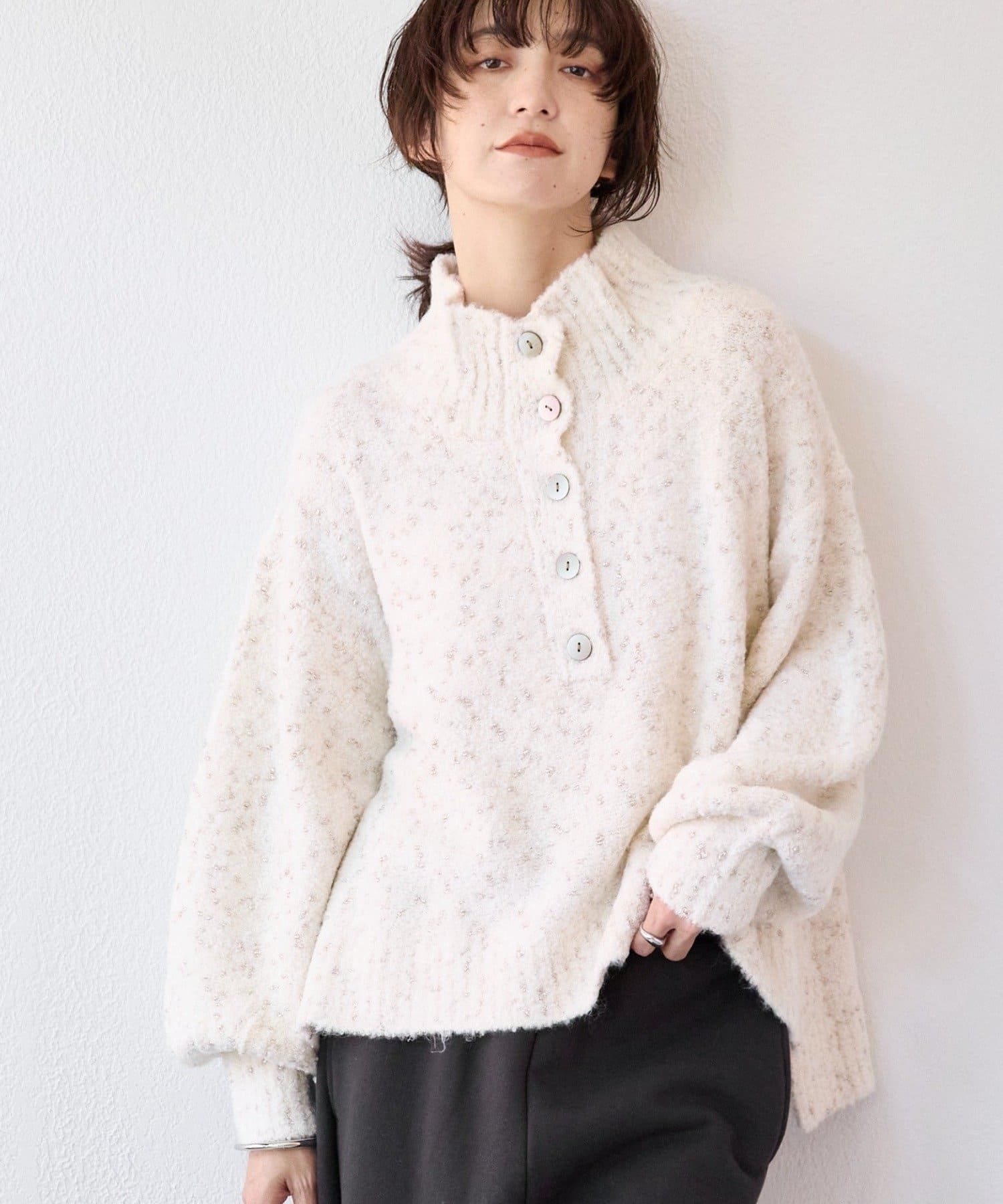 RIVE DROITE(リヴドロワ) 予約【キャッチーな編地】ラメノット2wayタートル/1月中旬お届け予定