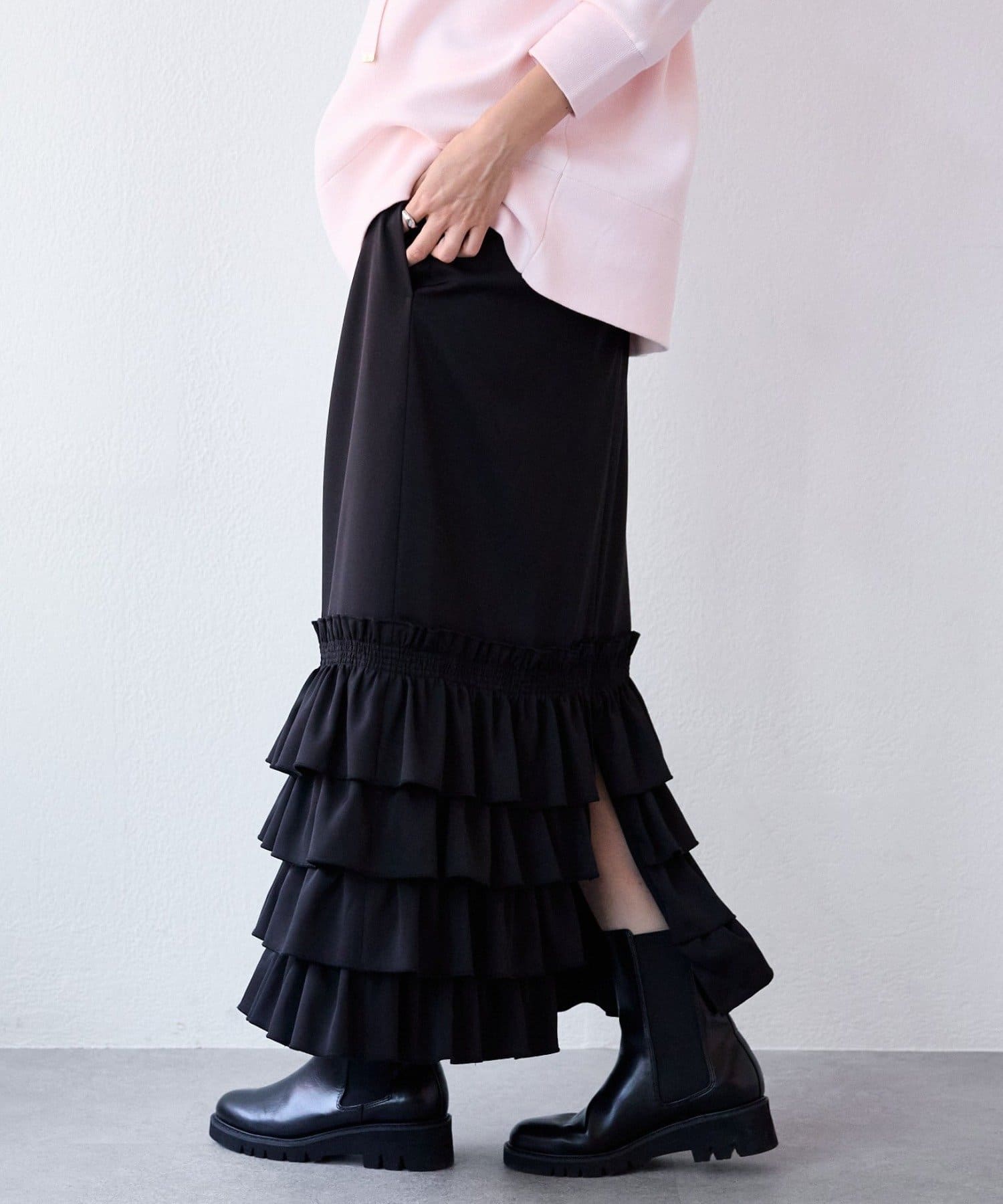 RIVE DROITE(リヴドロワ) 予約【着映え◎】フリルタイトスカート