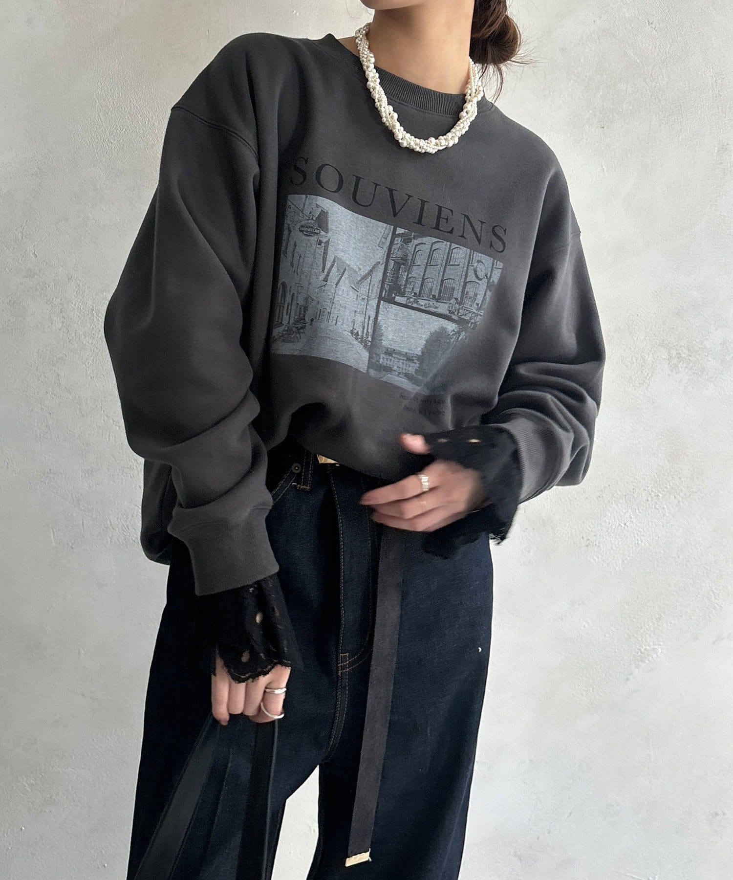 DOUDOU(ドゥドゥ) 【WEB限定】バックジップフォト裏ボアトップス