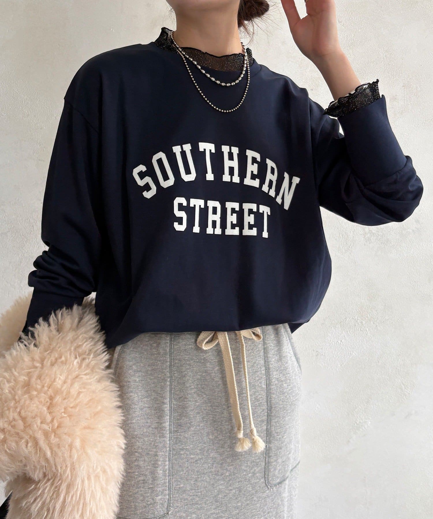 DOUDOU(ドゥドゥ) 【WEB限定】フロッキーロゴレイヤードトップス