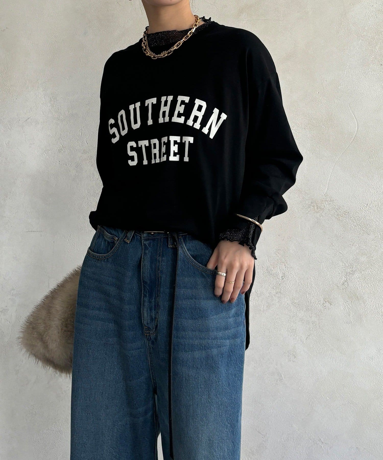 DOUDOU(ドゥドゥ) 【WEB限定】フロッキーロゴレイヤードトップス