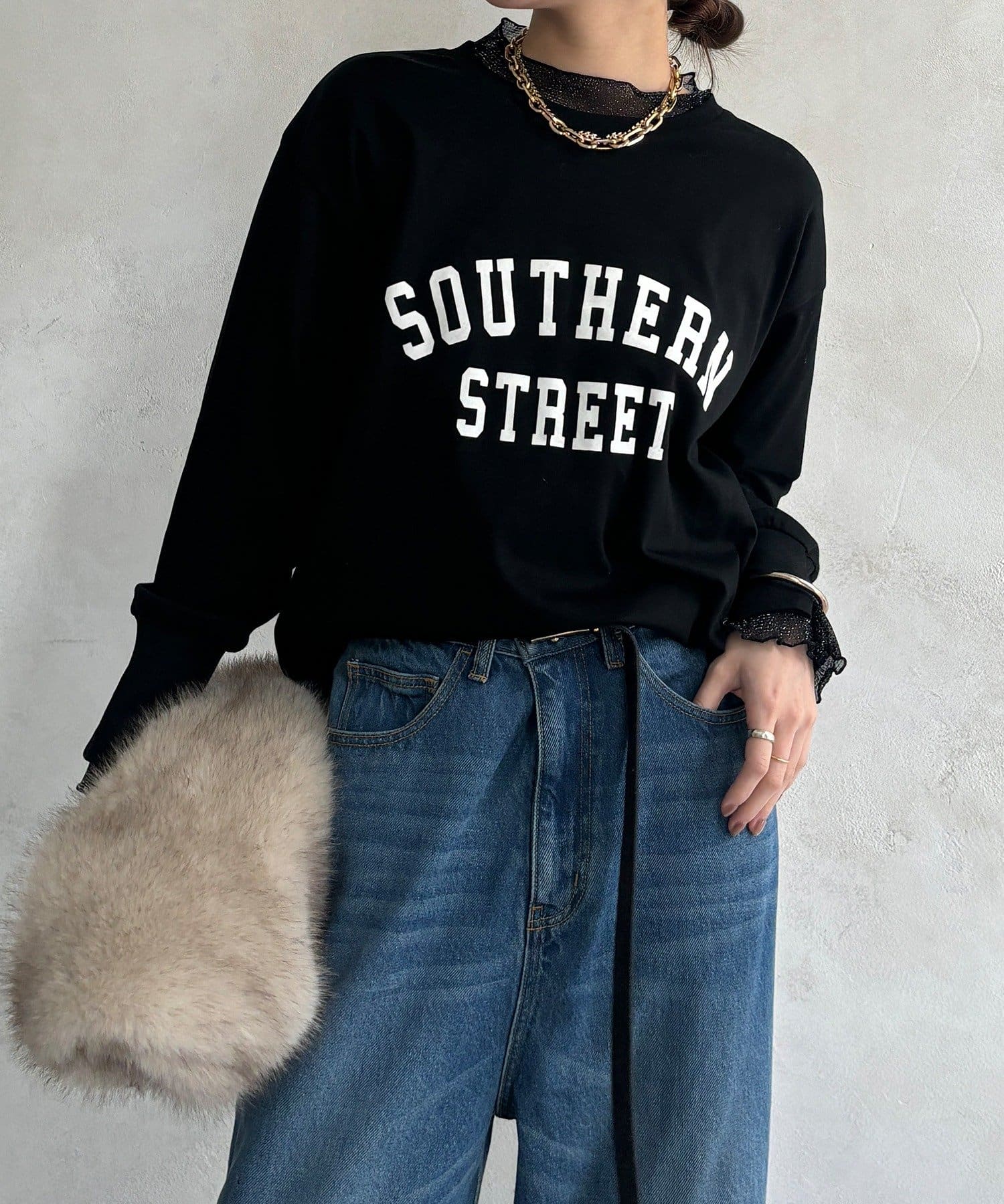 DOUDOU(ドゥドゥ) 【WEB限定】フロッキーロゴレイヤードトップス