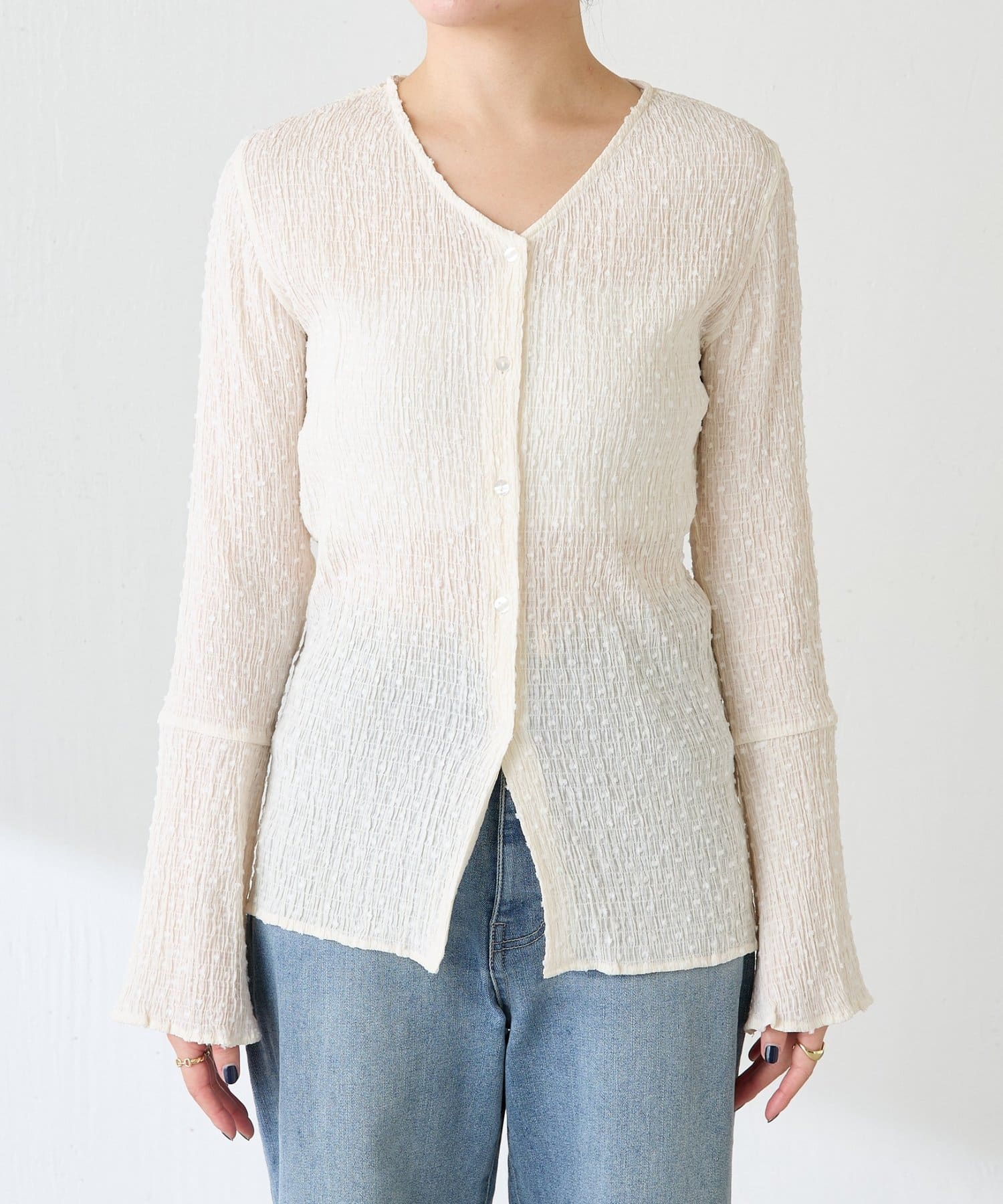 COLLAGE GALLARDAGALANTE(コラージュ ガリャルダガランテ) 【襟は取り外し可】ビッグカラーカーディガン