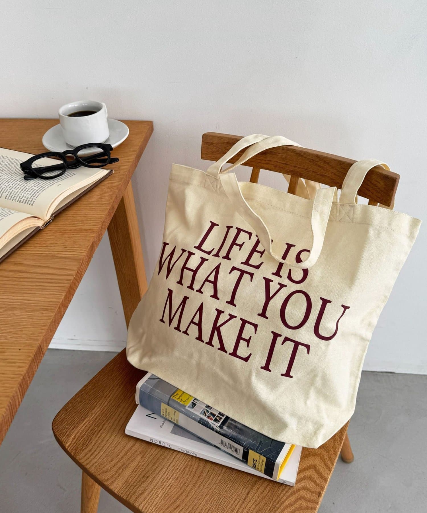 DISCOAT(ディスコート) キャンバスロゴ2WAYトートバッグ