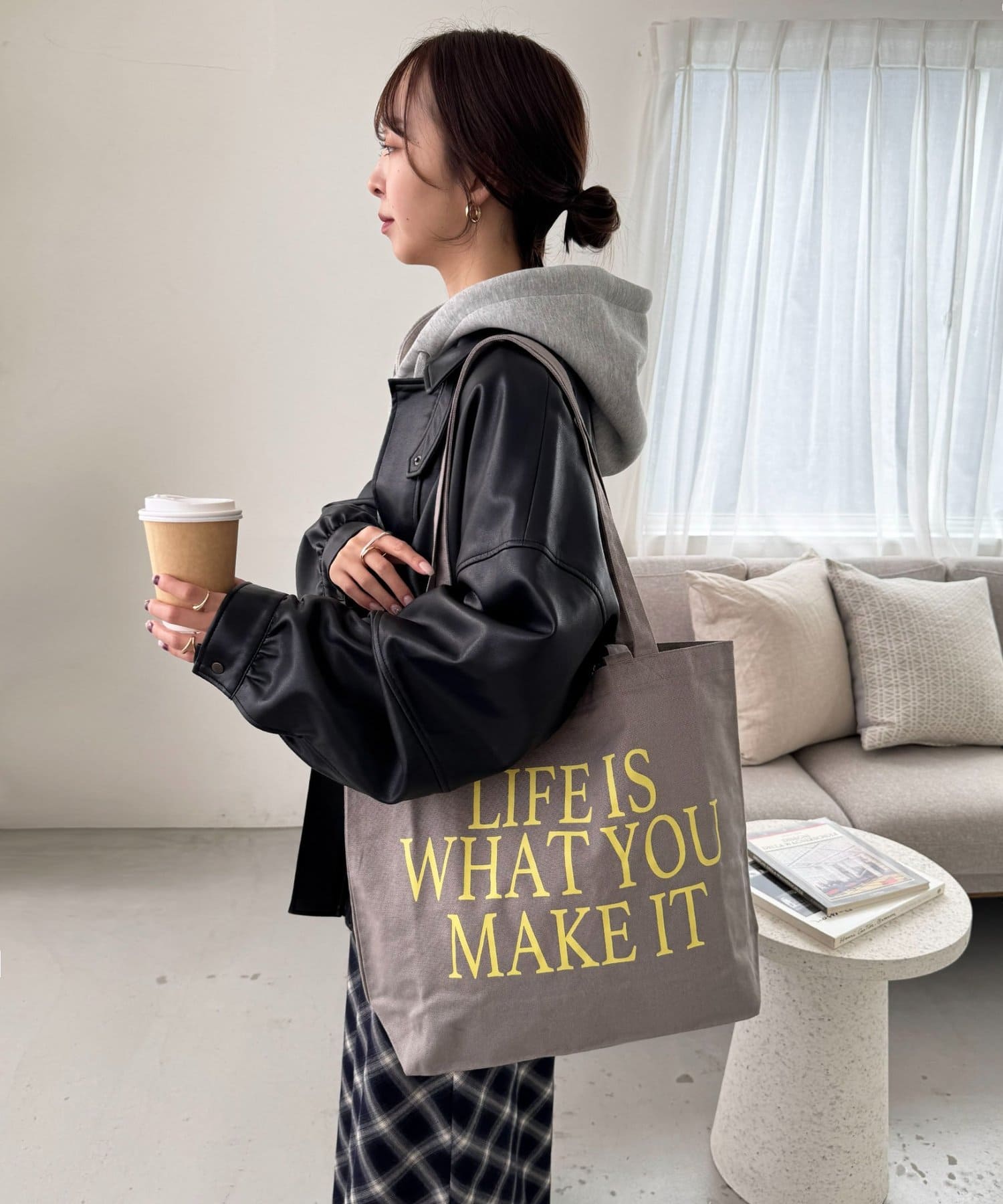 DISCOAT(ディスコート) キャンバスロゴ2WAYトートバッグ