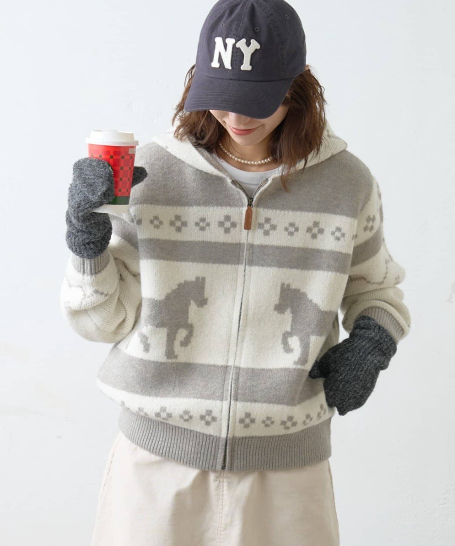 CIAOPANIC TYPY(チャオパニックティピー) 【GEVACO】カウチンフーディニットカーディガン