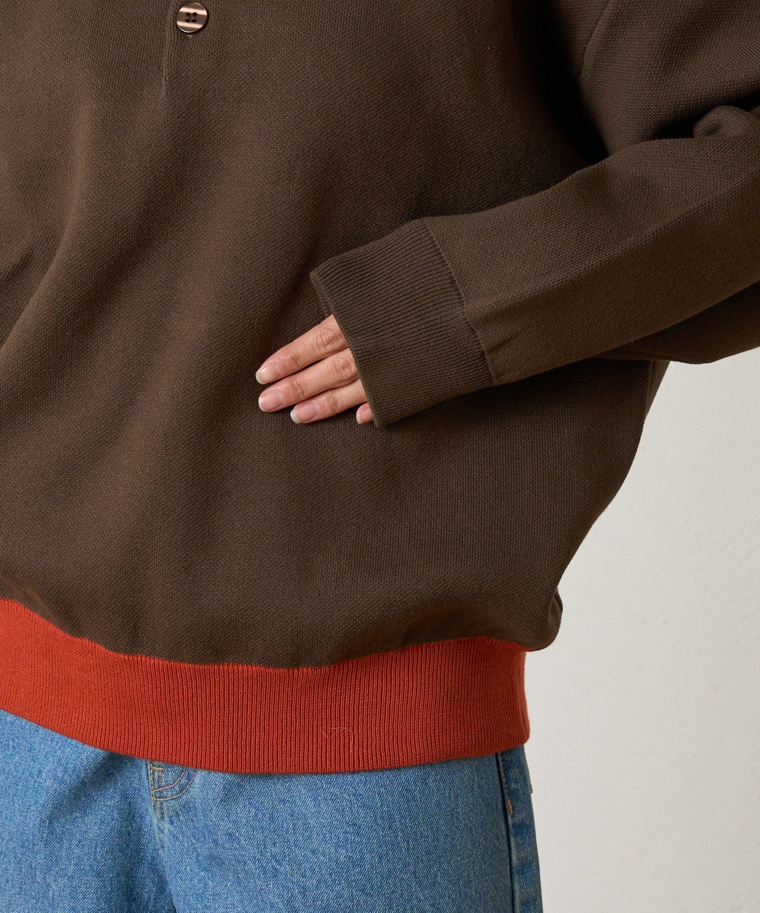 CIAOPANIC TYPY(チャオパニックティピー) 裾リブ配色ニットポロ