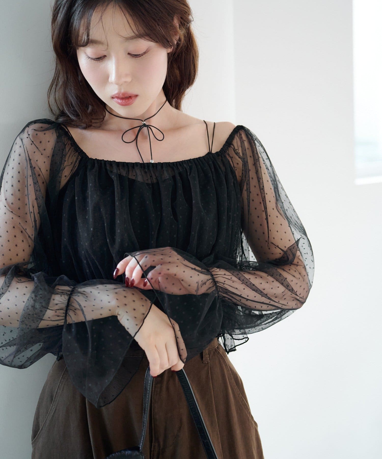 Kastane(カスタネ) 【結婚式/オケージョン】ペプラムチュール×レースアップワンピースSET