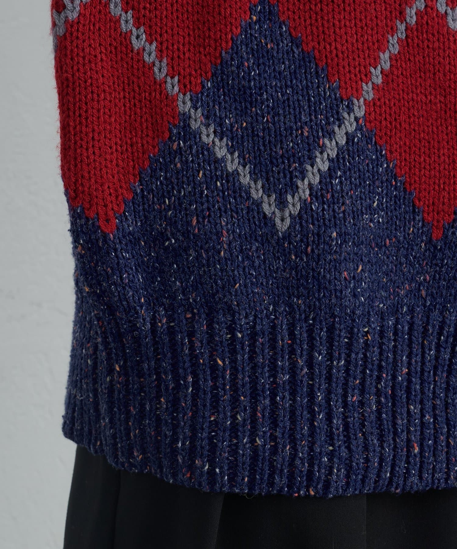 CIAOPANIC TYPY(チャオパニックティピー) 【UNISEX】アーガイル襟ネップニットカーディガン