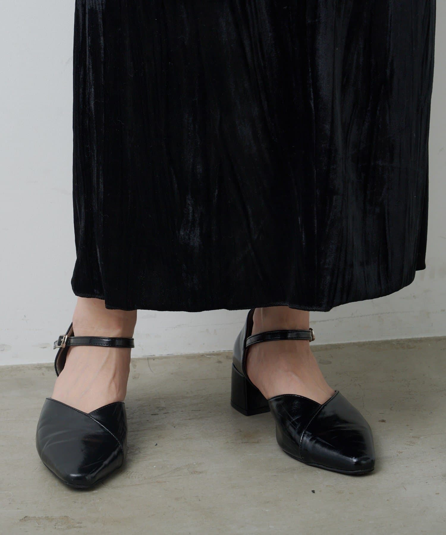 Kastane(カスタネ) 【結婚式/オケージョン】シアーチェック×ベロアワンピースSET