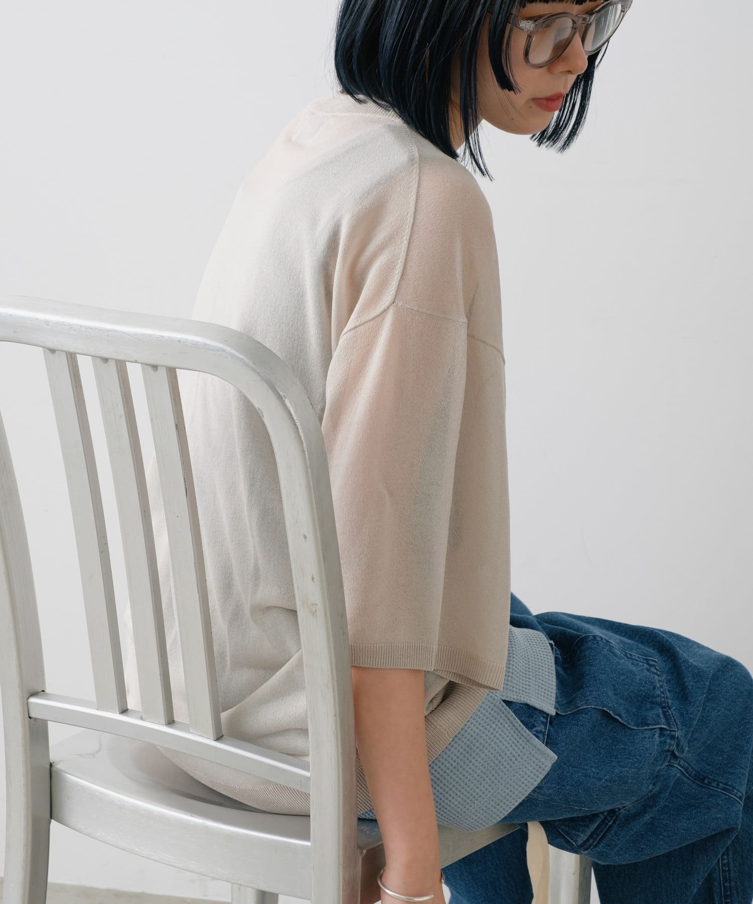 OUTLET(アウトレット) 【Kastane】【WHIMSIC】シアーニットTシャツ