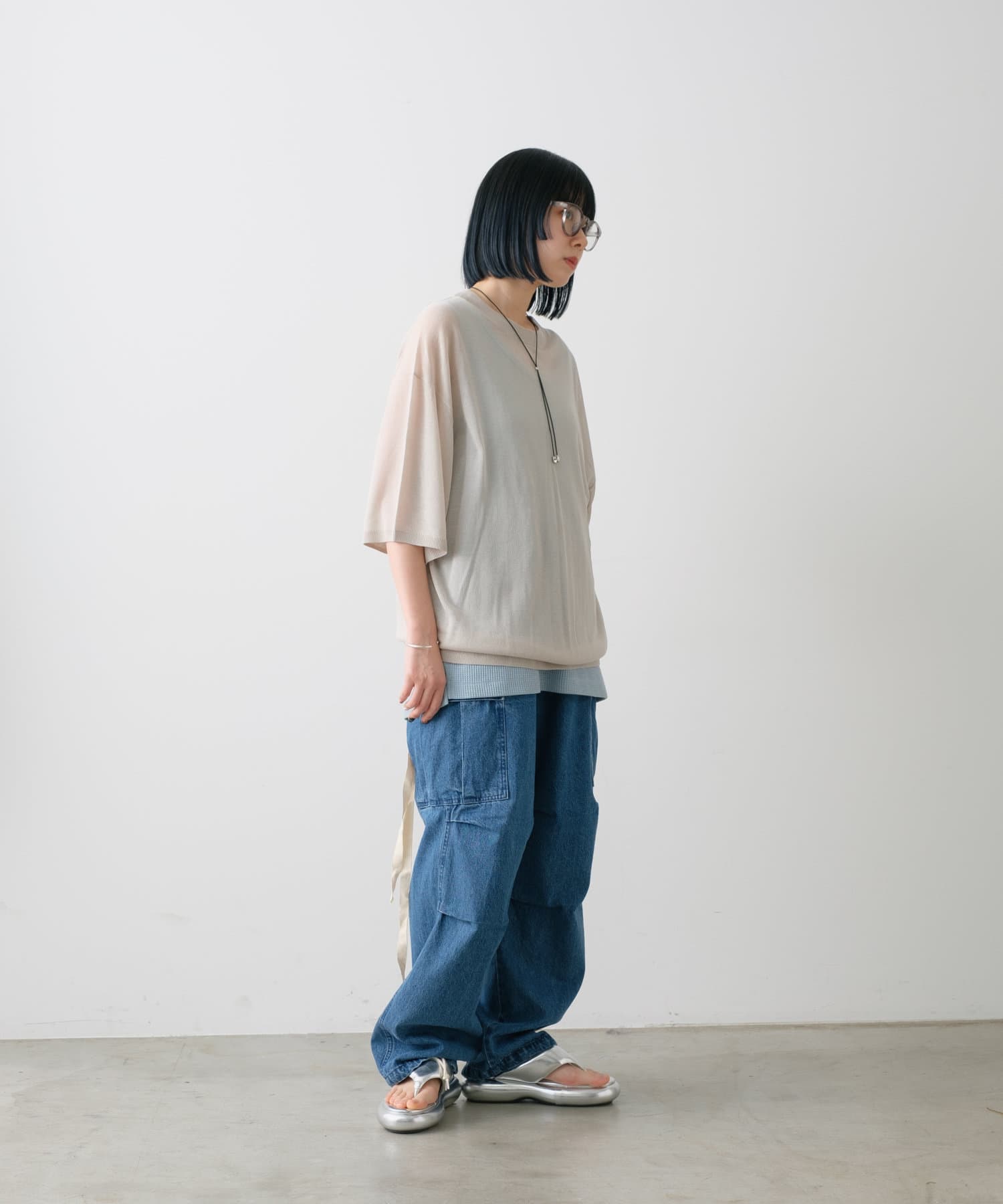 OUTLET(アウトレット) 【Kastane】【WHIMSIC】シアーニットTシャツ