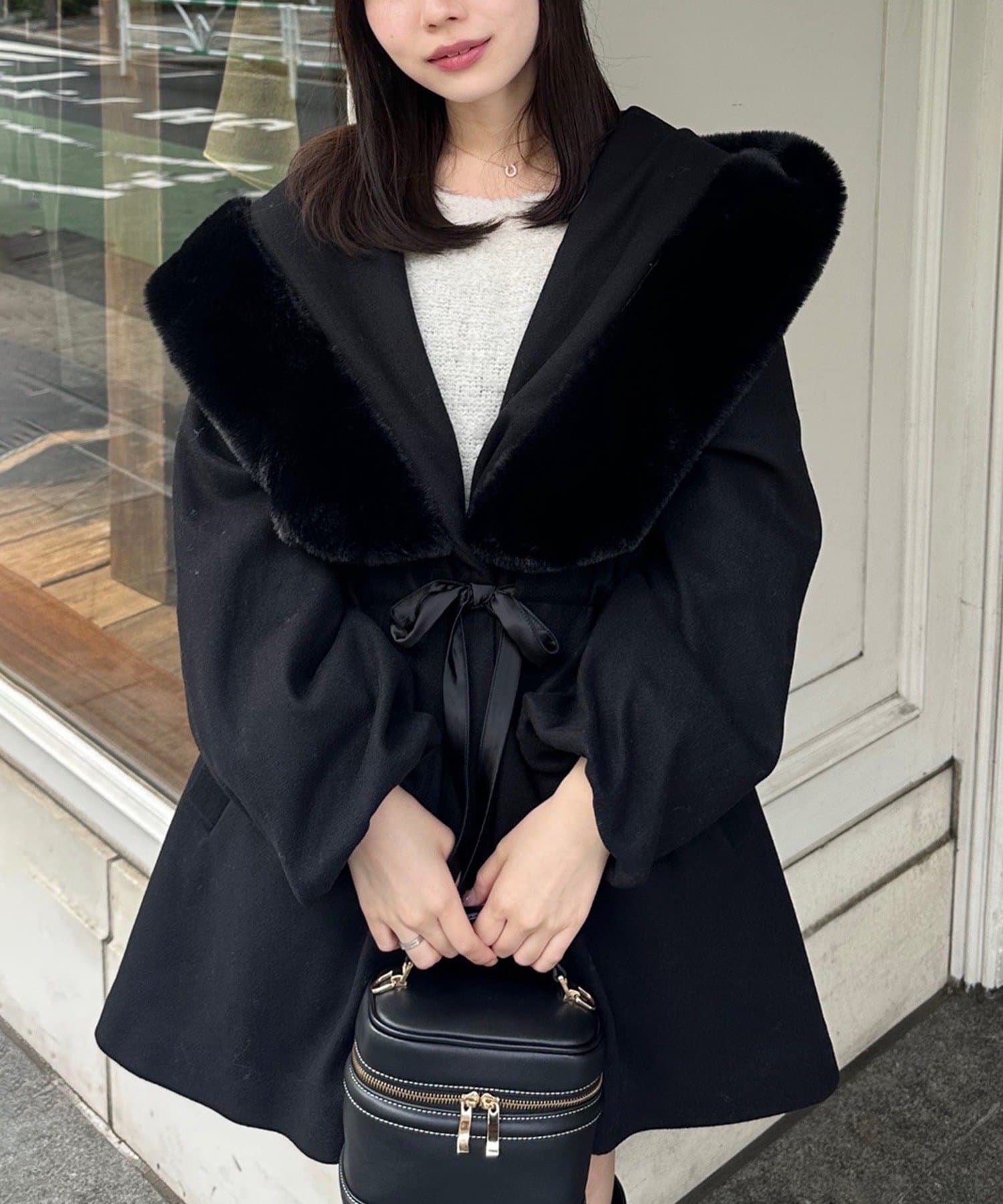 Remind me and forever(リマインドミーアンドフォーエバー) 【デート・推し活にもぴったり！】ファー付ビッグフードコート