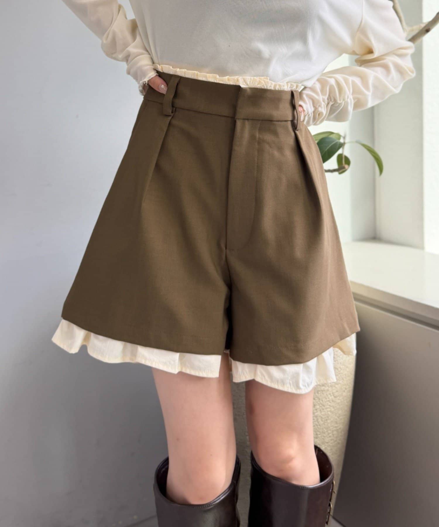 w closet(ダブルクローゼット) レイヤードショートパンツ