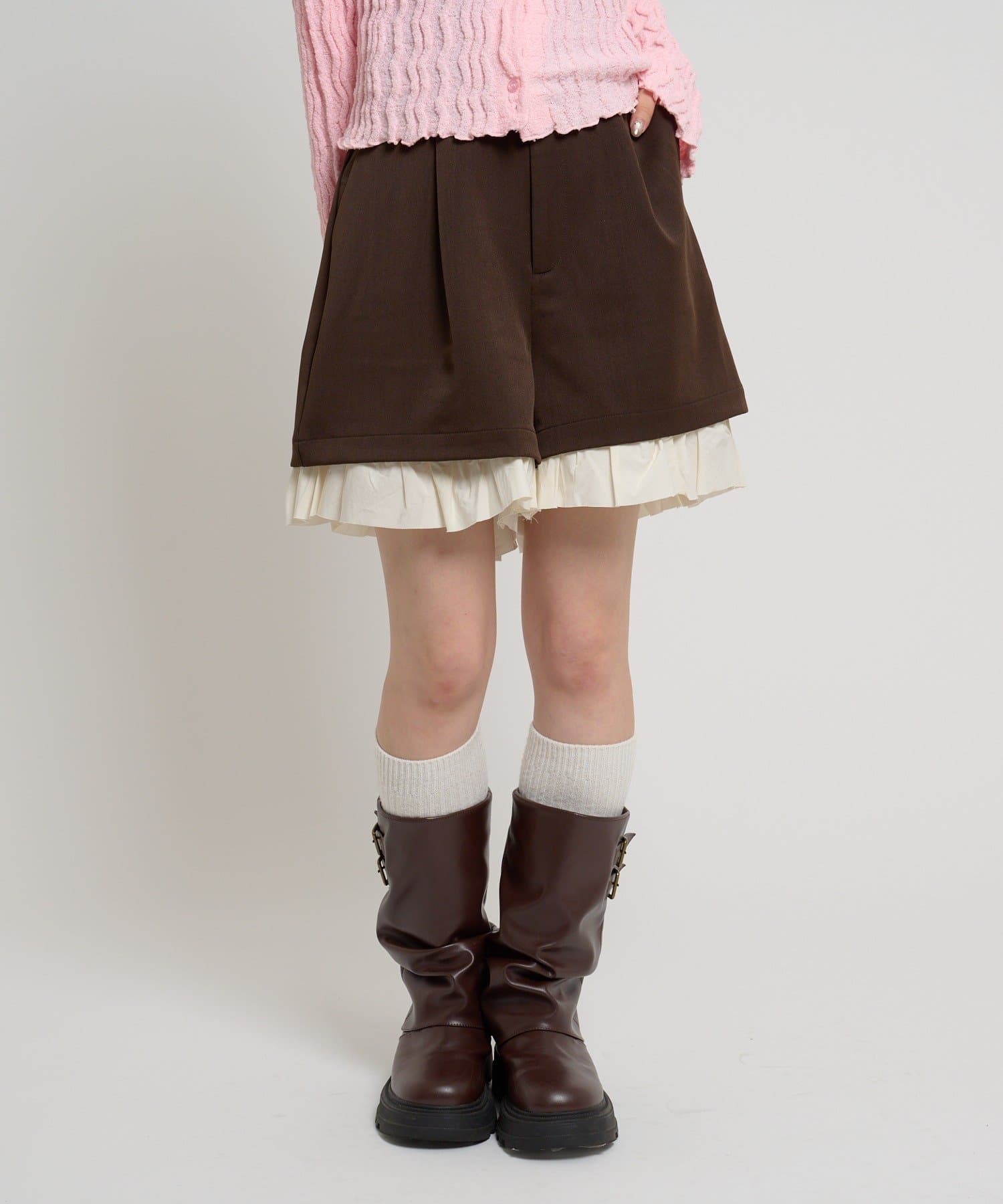 w closet(ダブルクローゼット) レイヤードショートパンツ