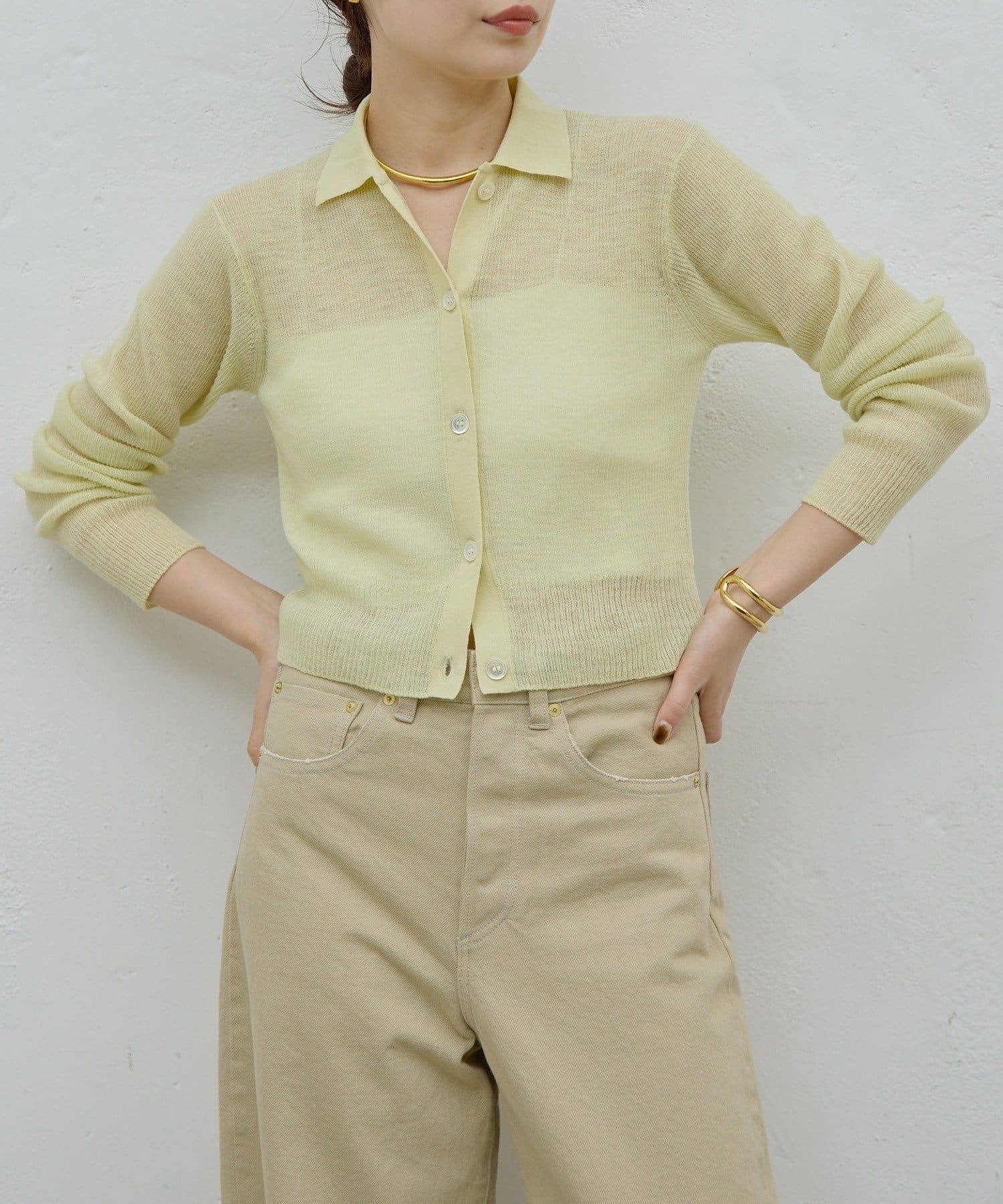 GALLARDAGALANTE(ガリャルダガランテ) 【HERITANOVUM】【セットアップ対応】シアーリブポロニット