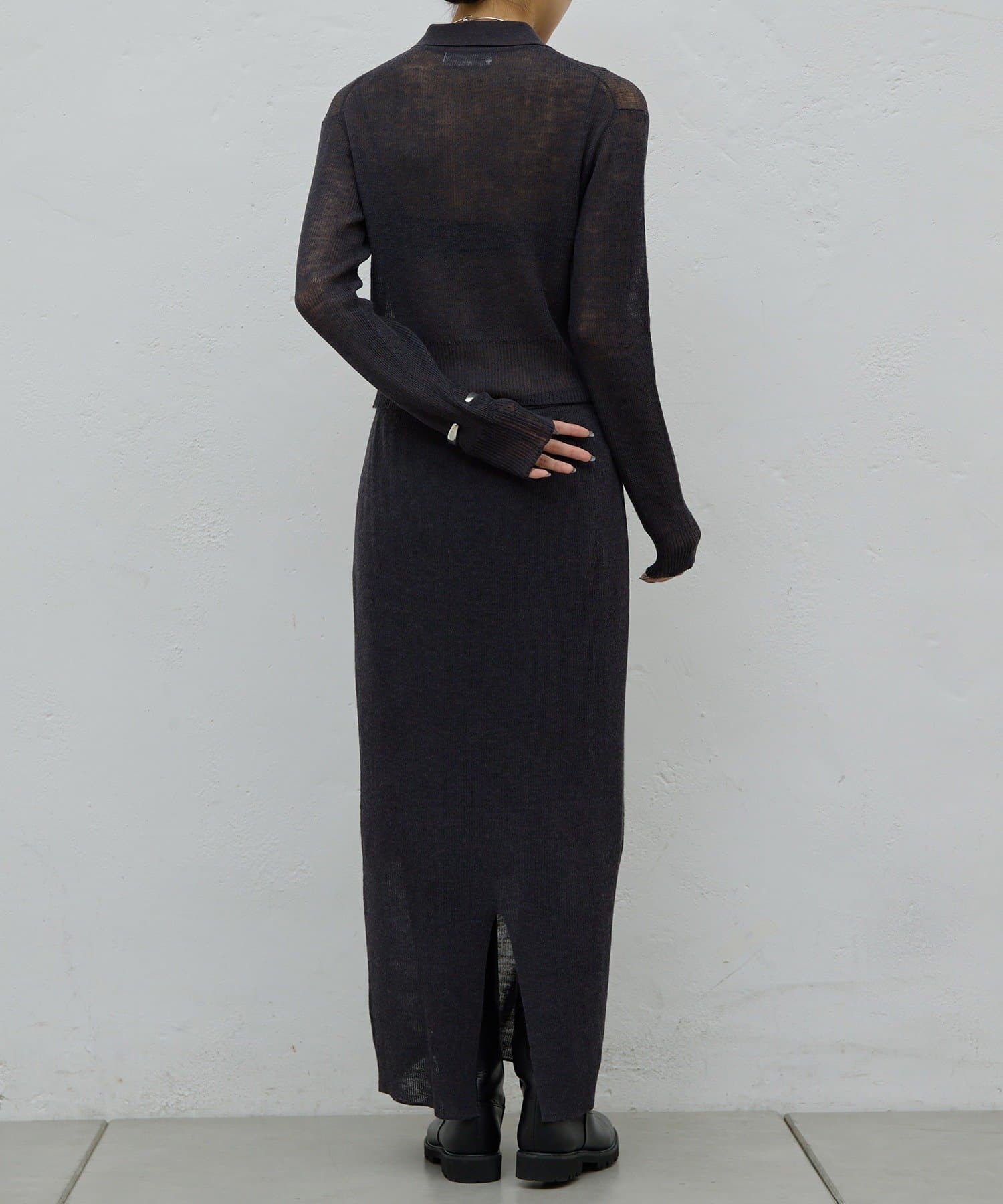 GALLARDAGALANTE(ガリャルダガランテ) 【HERITANOVUM】【セットアップ対応】シアーリブポロニット