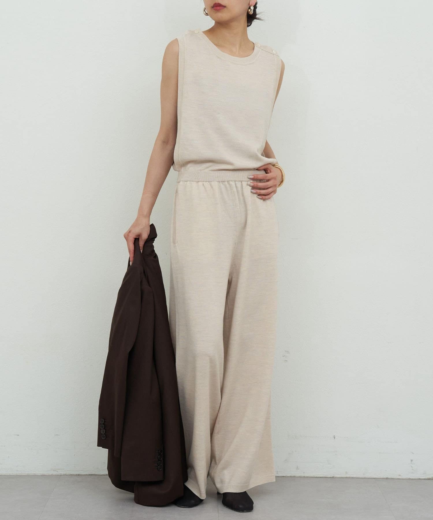 GALLARDAGALANTE(ガリャルダガランテ) 【HERITANOVUM】スリーブレスニットコンビネゾン