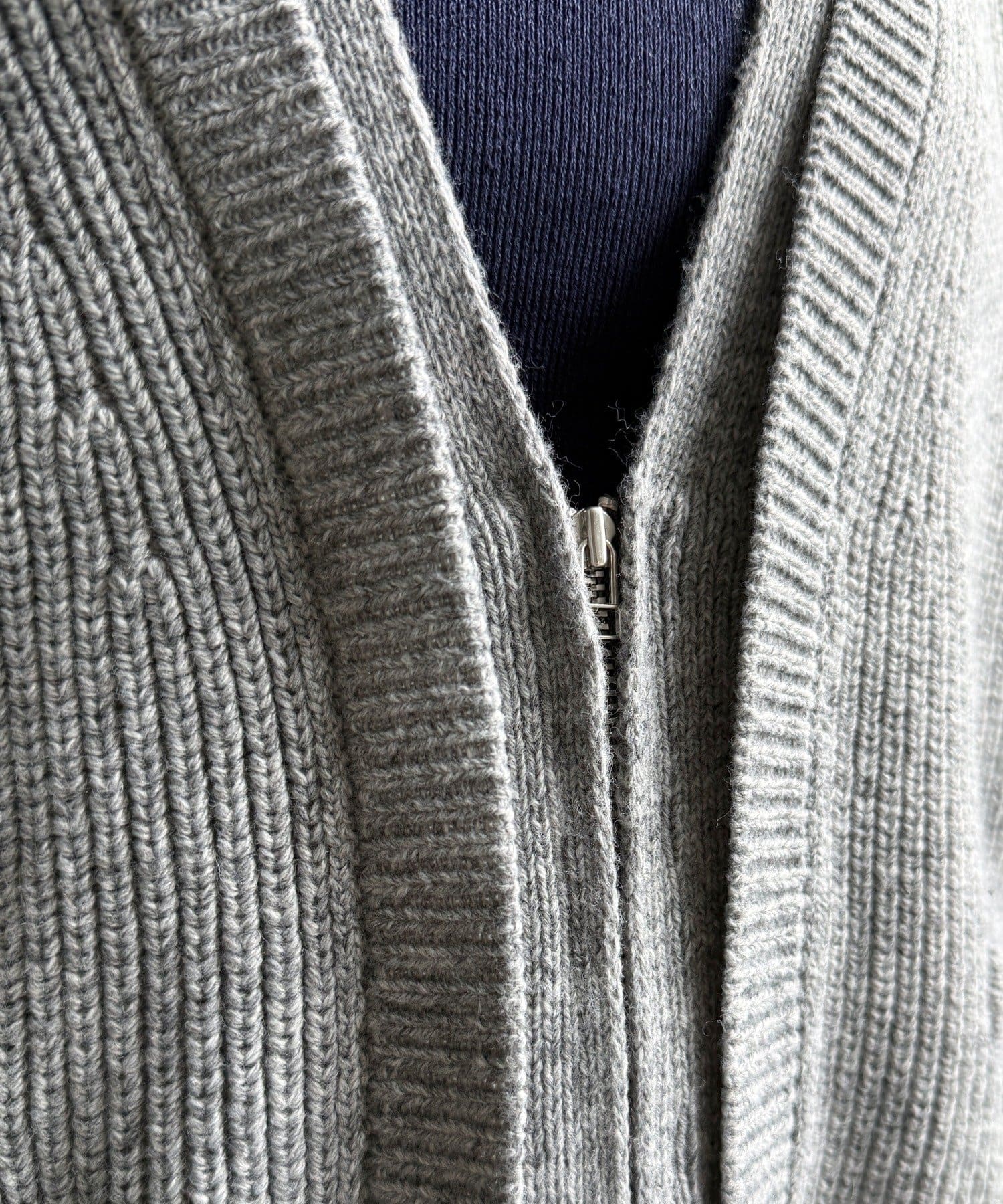 DOUDOU(ドゥドゥ) ジップニットカーディガン