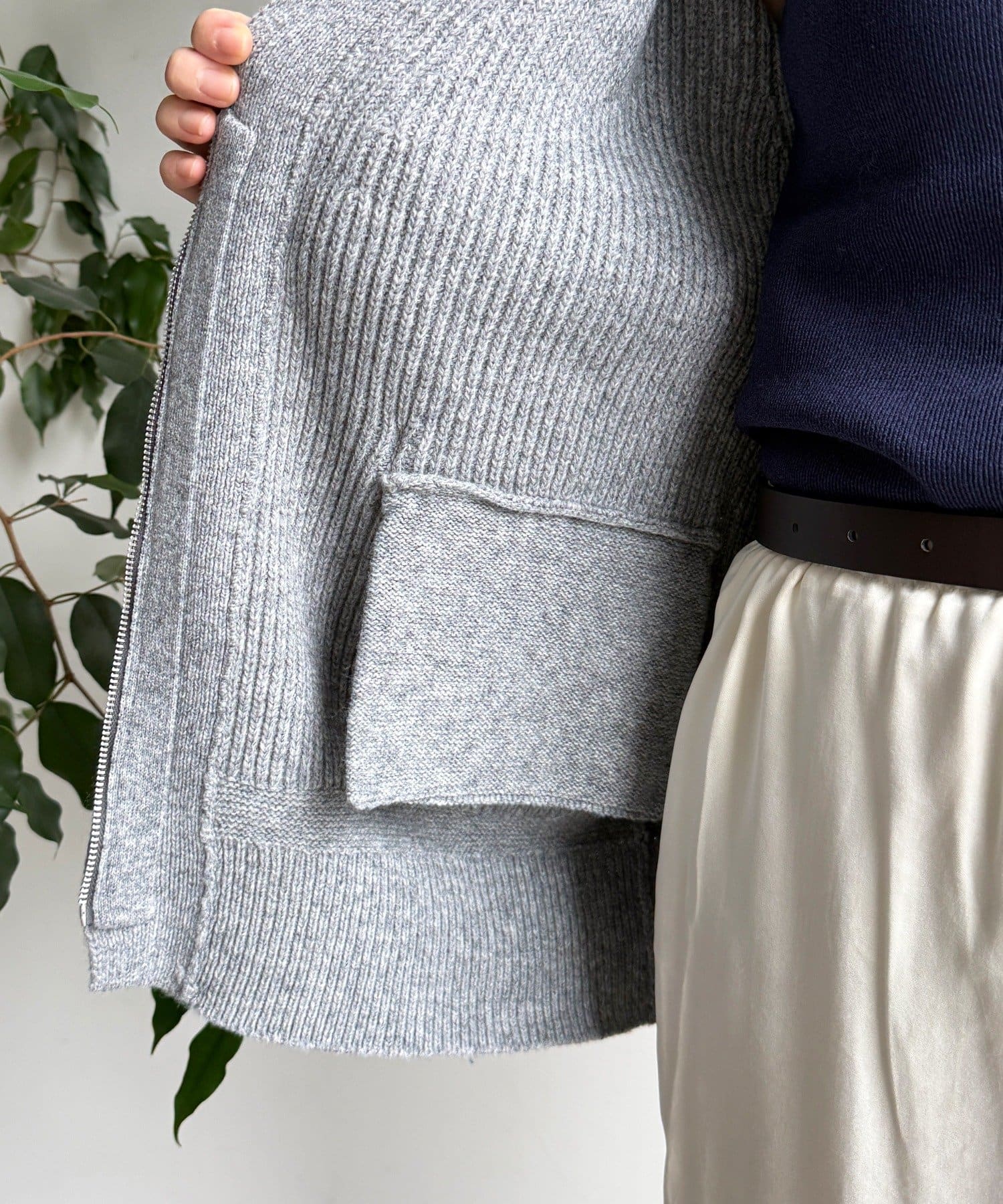 DOUDOU(ドゥドゥ) ジップニットカーディガン