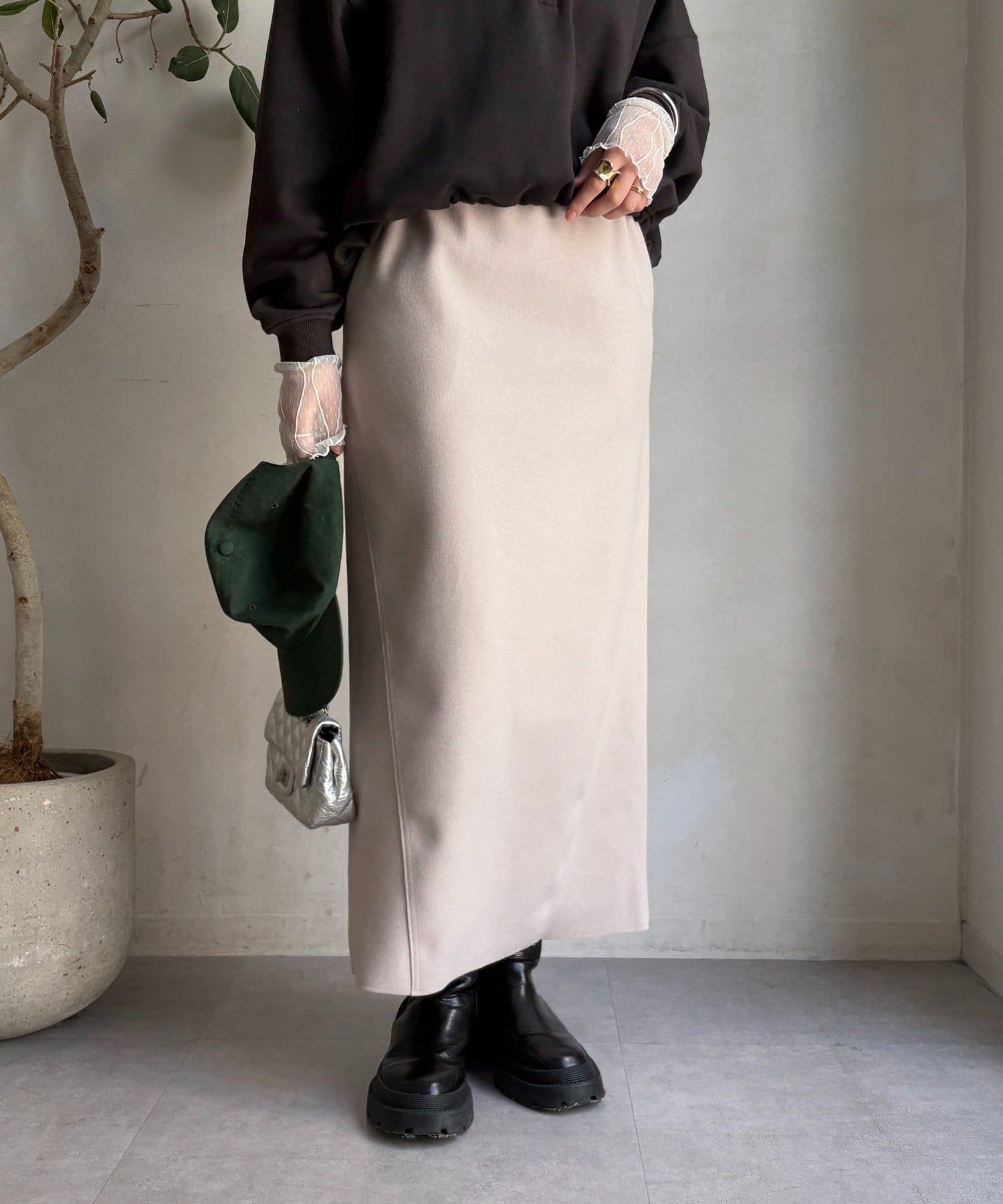 DOUDOU(ドゥドゥ) ウーリージャージースカート