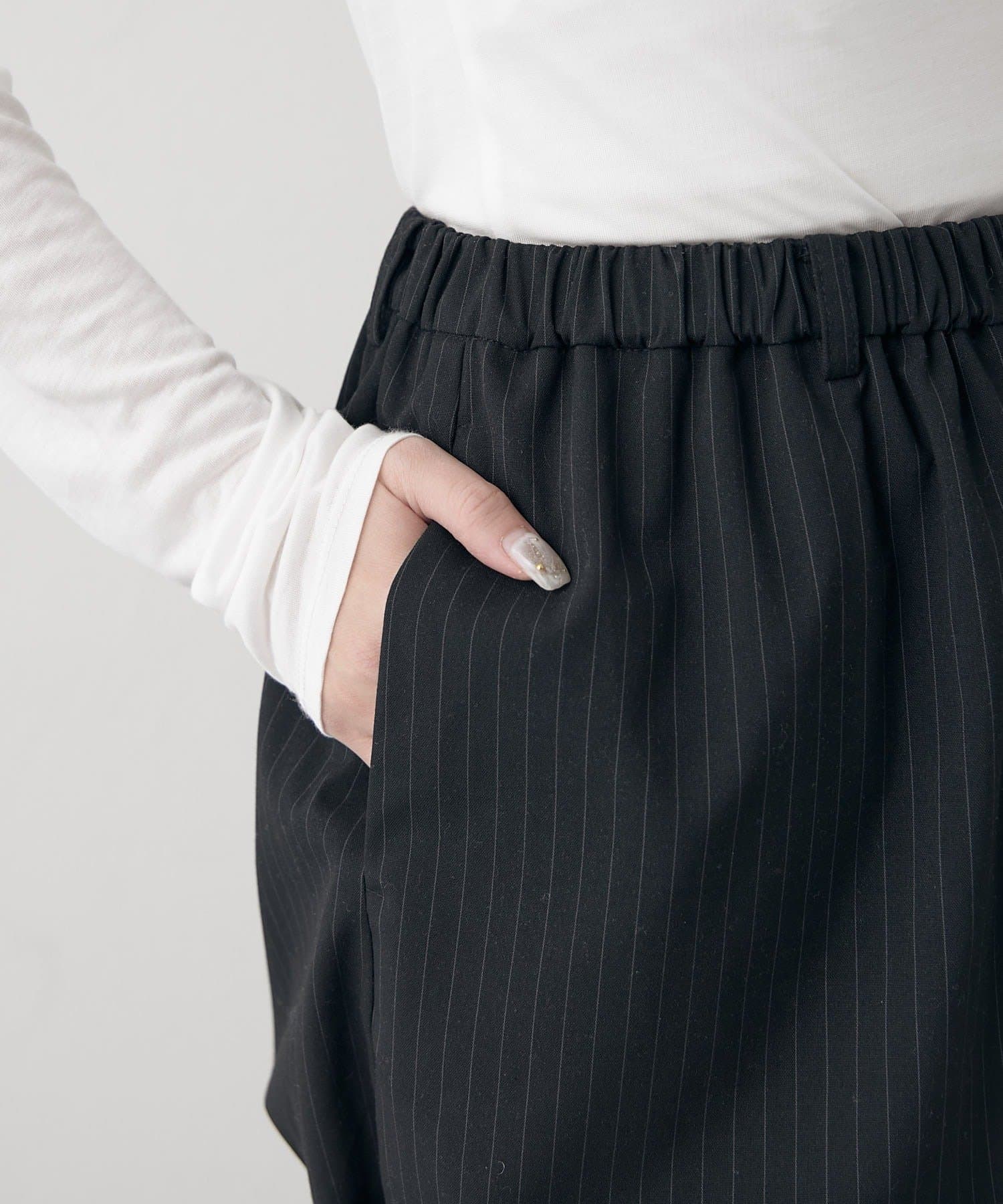 mline(エムライン) [mline]ストライプ バルーンスカパン