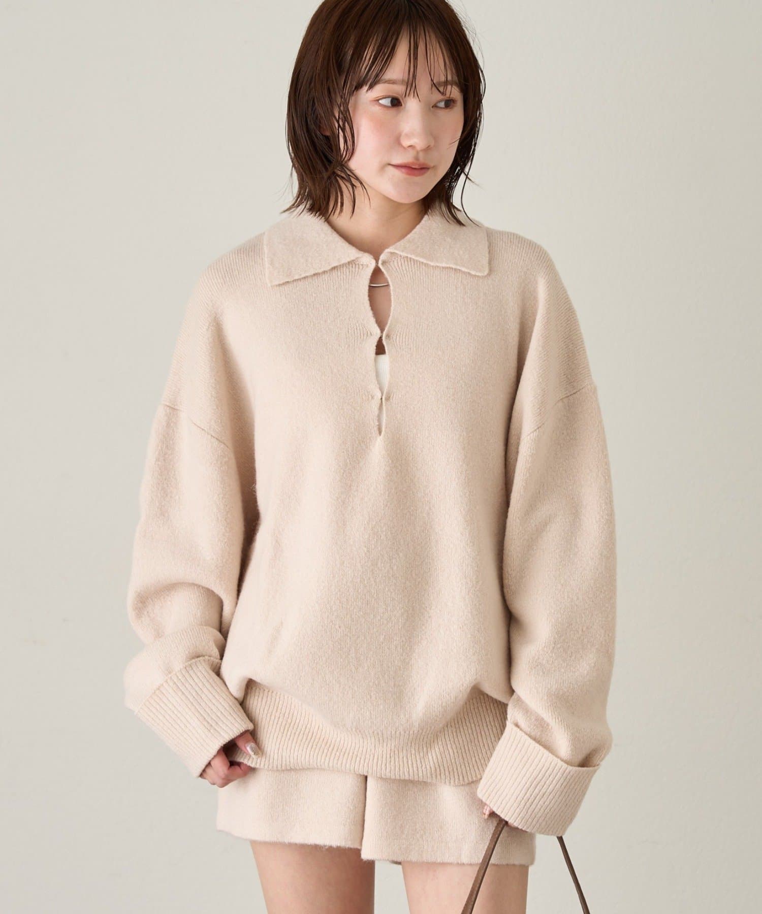 mline(エムライン) [mline]スリット ニットセットアップ