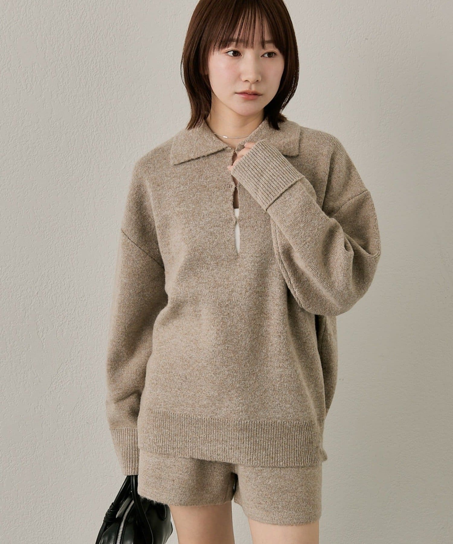 mline(エムライン) [mline]スリット ニットセットアップ