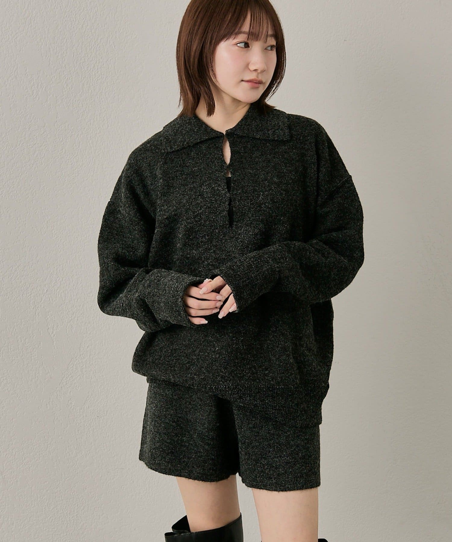 mline(エムライン) [mline]スリット ニットセットアップ