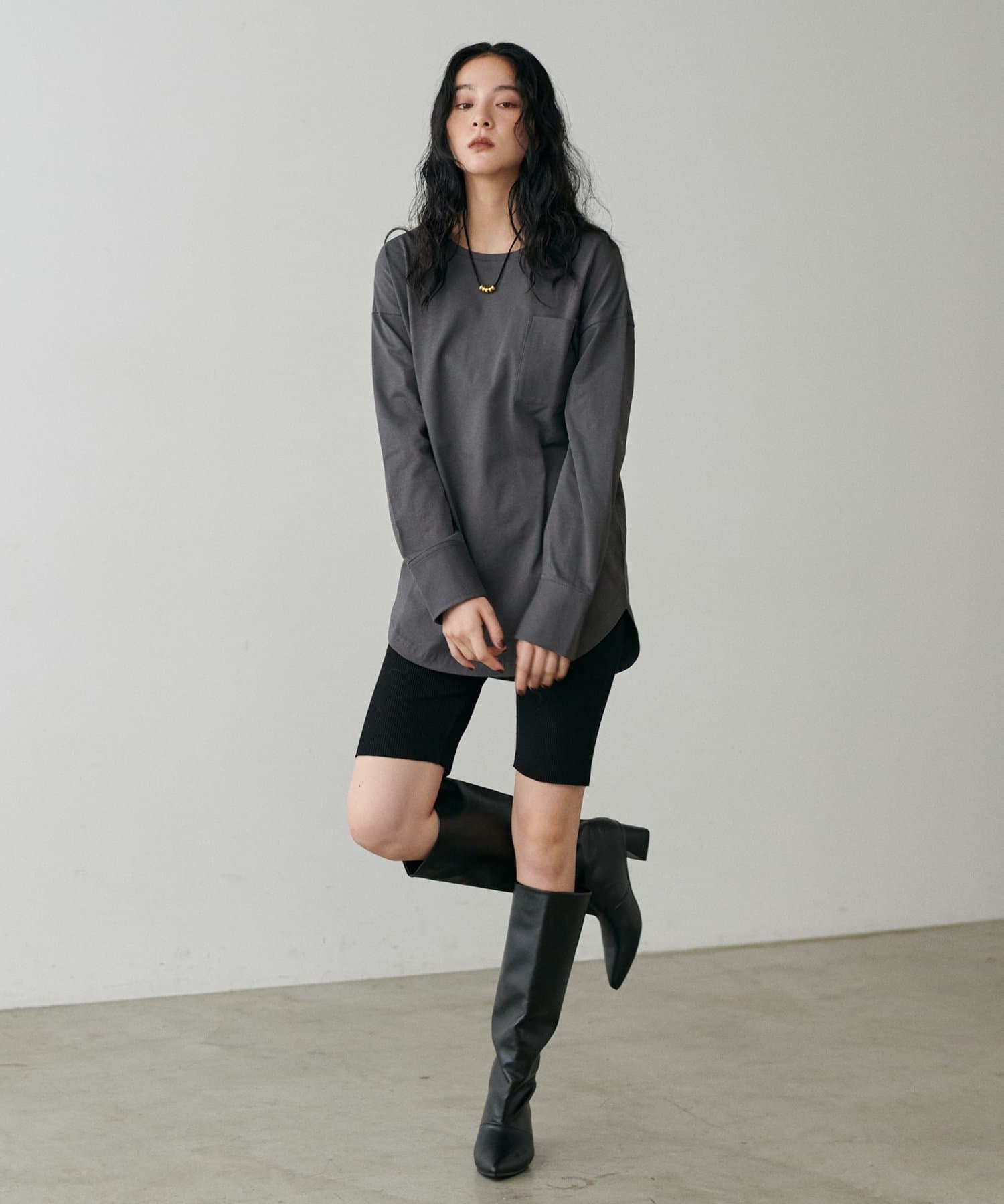 LARUTA(ラルータ) カフス付き天竺カットプルオーバー