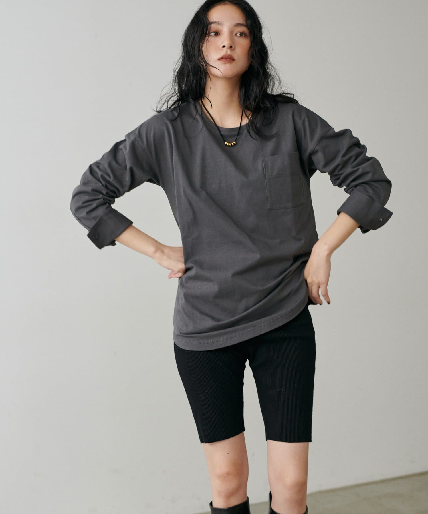 LARUTA(ラルータ) カフス付き天竺カットプルオーバー