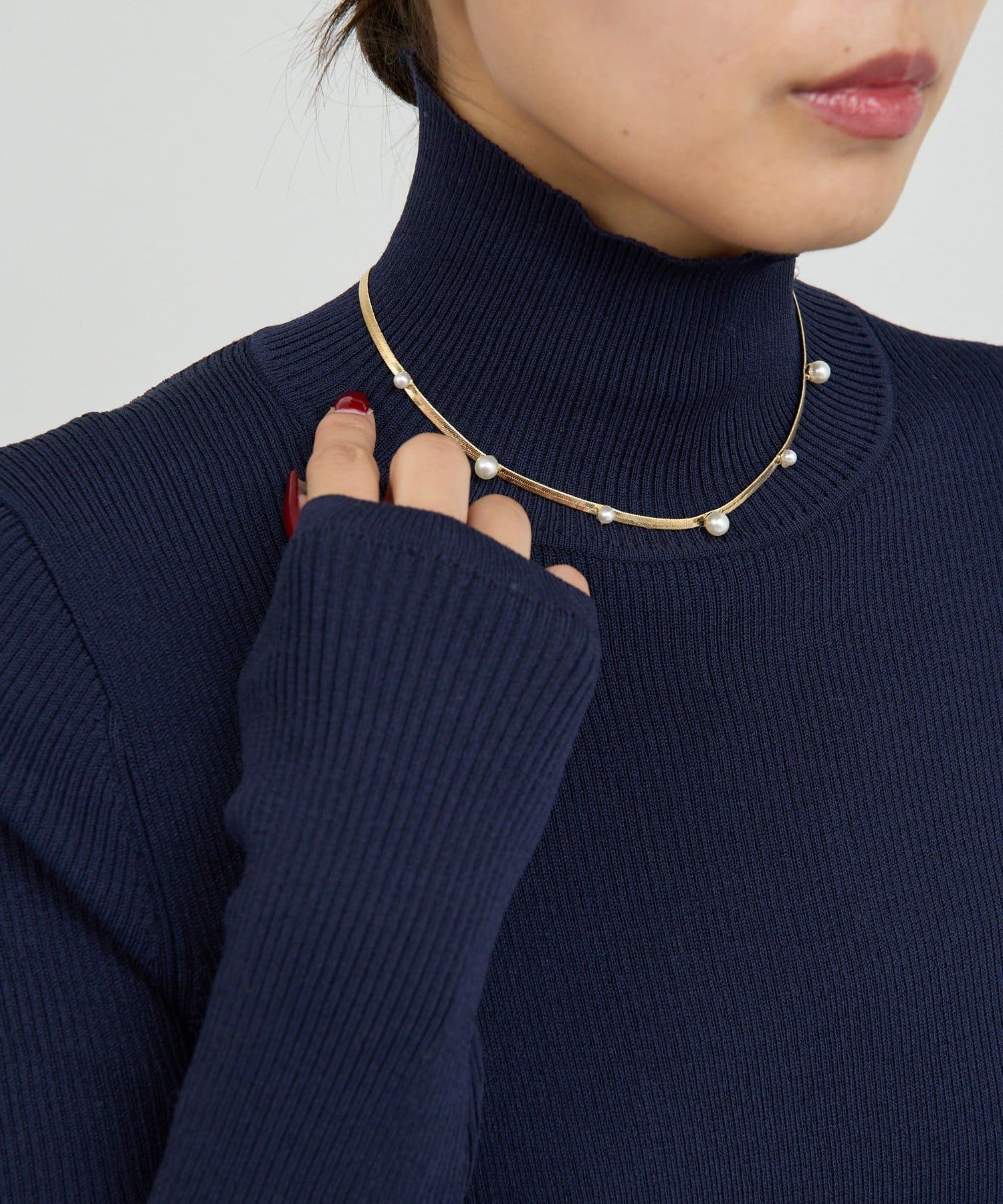 GALLARDAGALANTE(ガリャルダガランテ) パールスネークチェーンネックレス