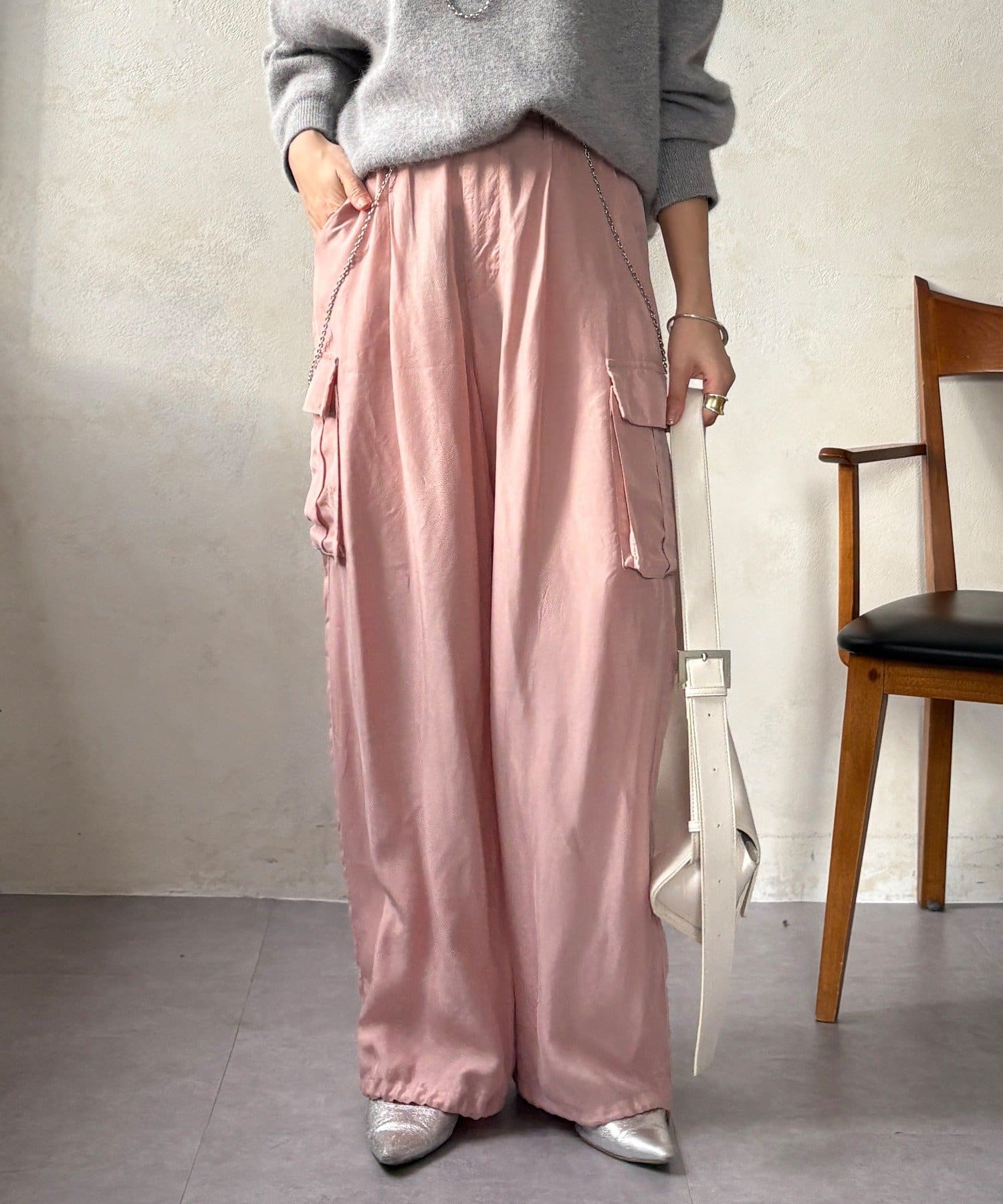 DOUDOU(ドゥドゥ) キュプラカーゴパンツ