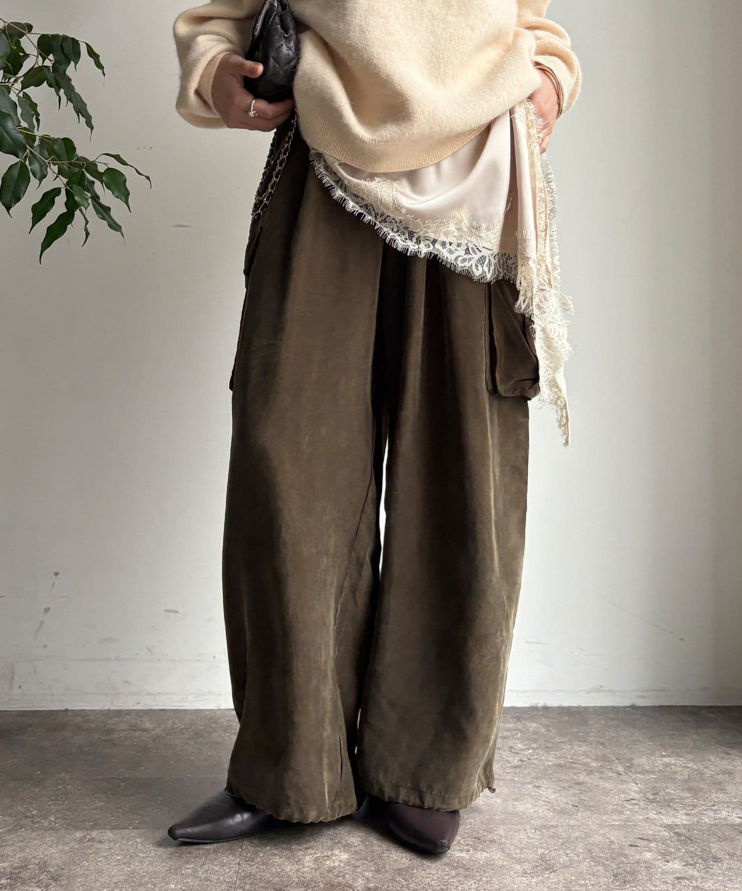 DOUDOU(ドゥドゥ) キュプラカーゴパンツ