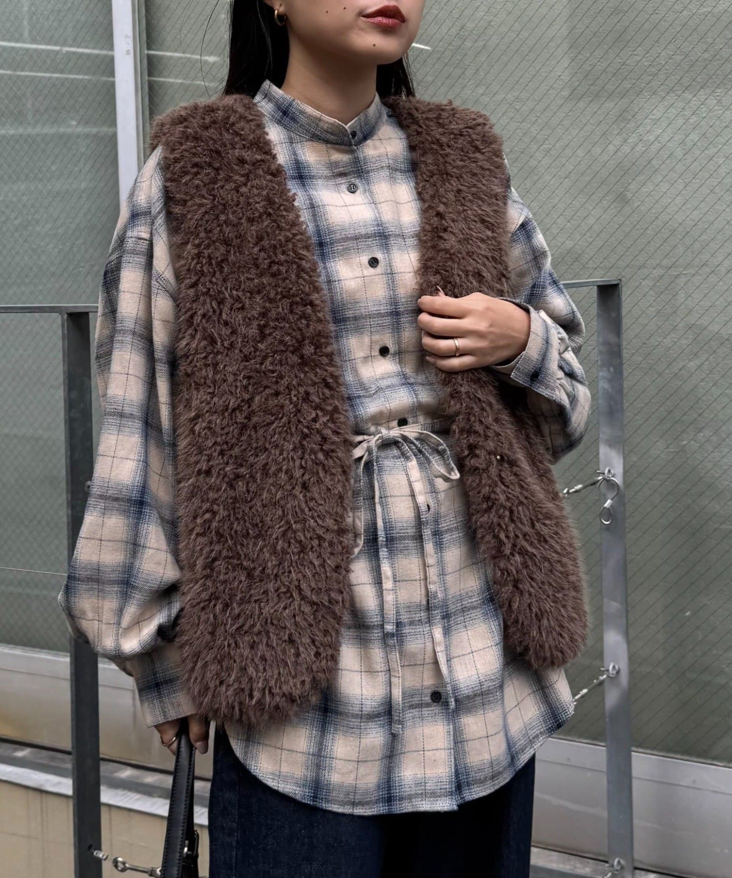 CIAOPANIC TYPY(チャオパニックティピー) ウエストマークチェックオーバーシャツ