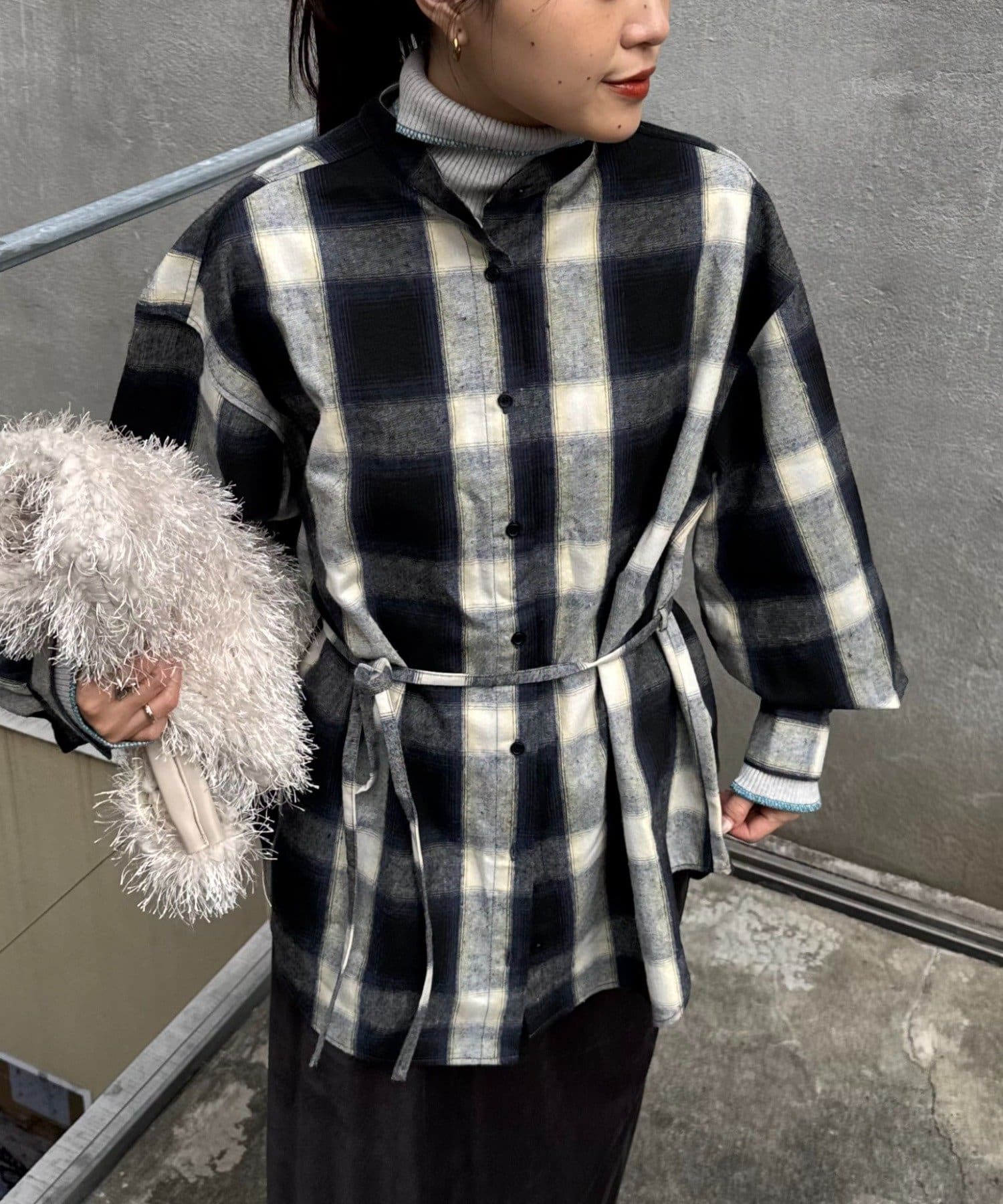 CIAOPANIC TYPY(チャオパニックティピー) ウエストマークチェックオーバーシャツ