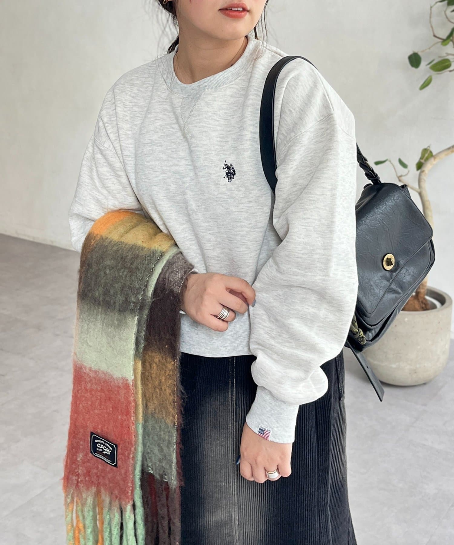 CPCM(シーピーシーエム) 【U.S. POLO ASSN.】クロップド裏起毛プルオーバー