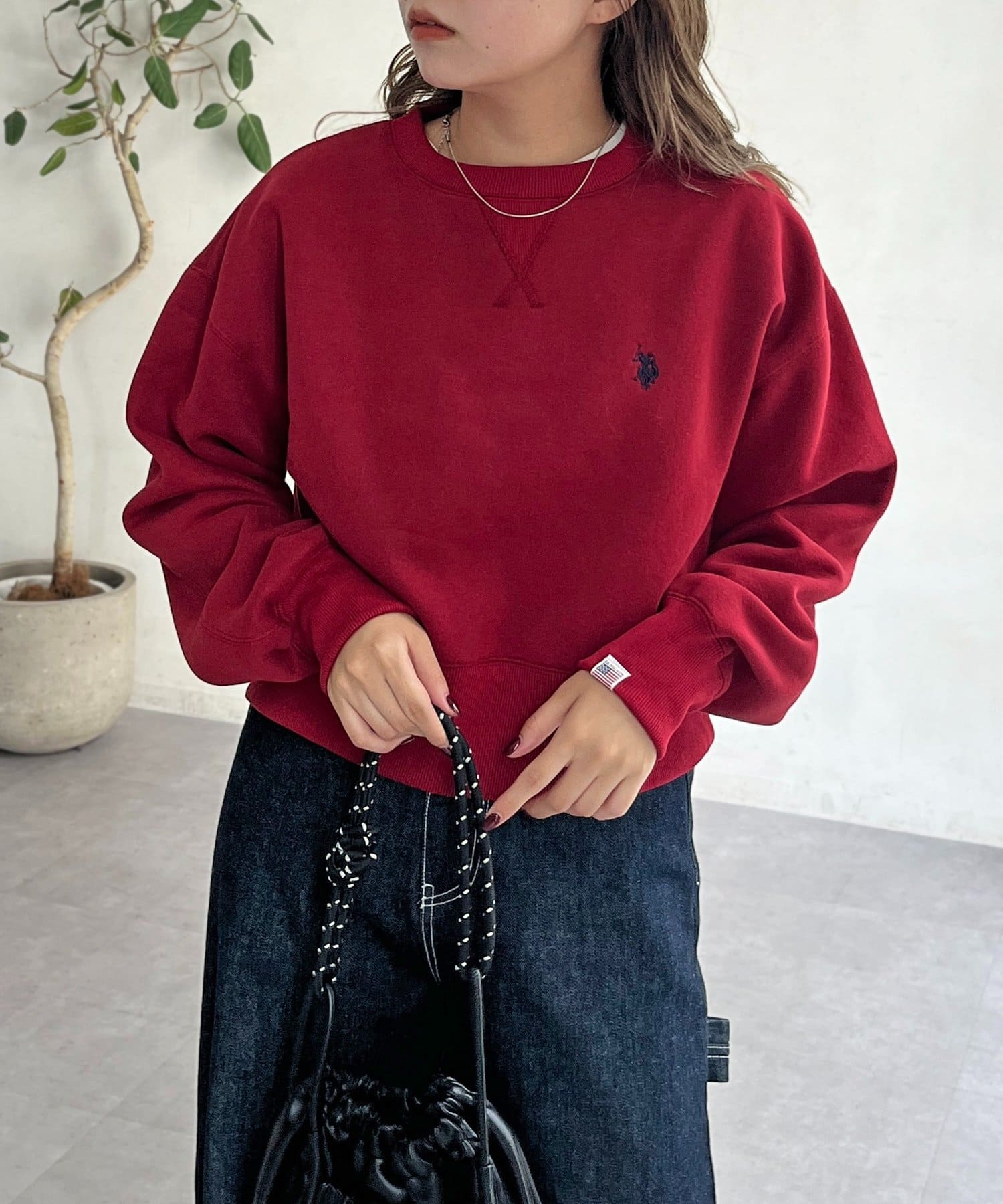 CPCM(シーピーシーエム) 【U.S. POLO ASSN.】クロップド裏起毛プルオーバー
