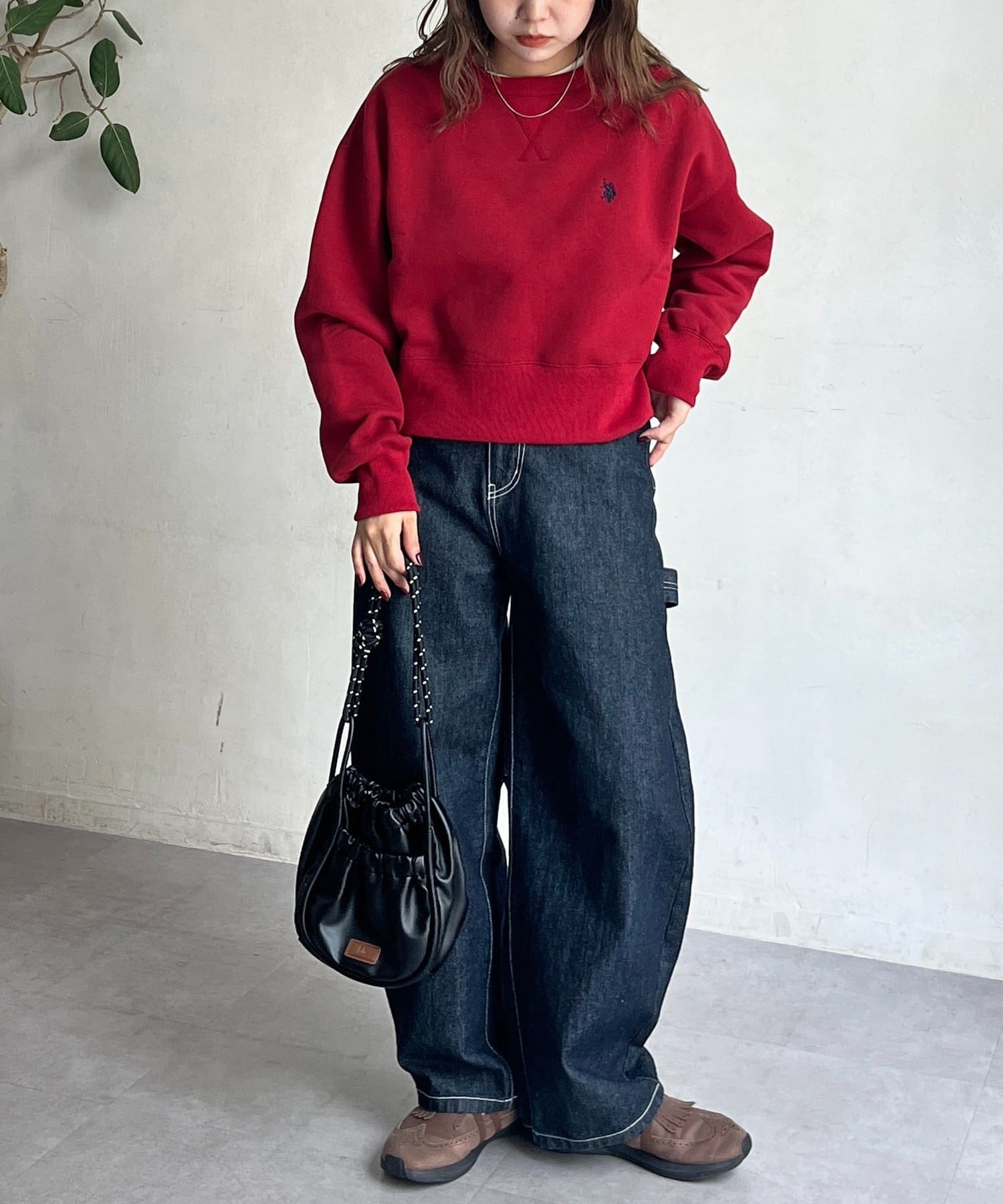 CPCM(シーピーシーエム) 【U.S. POLO ASSN.】クロップド裏起毛プルオーバー