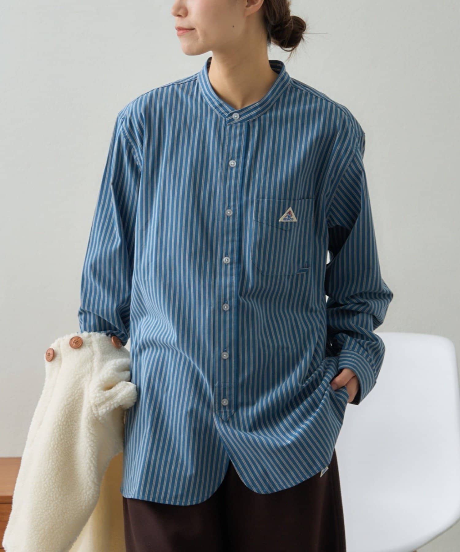 CIAOPANIC TYPY(チャオパニックティピー) 【GEVACO】起毛バンドカラーシャツ