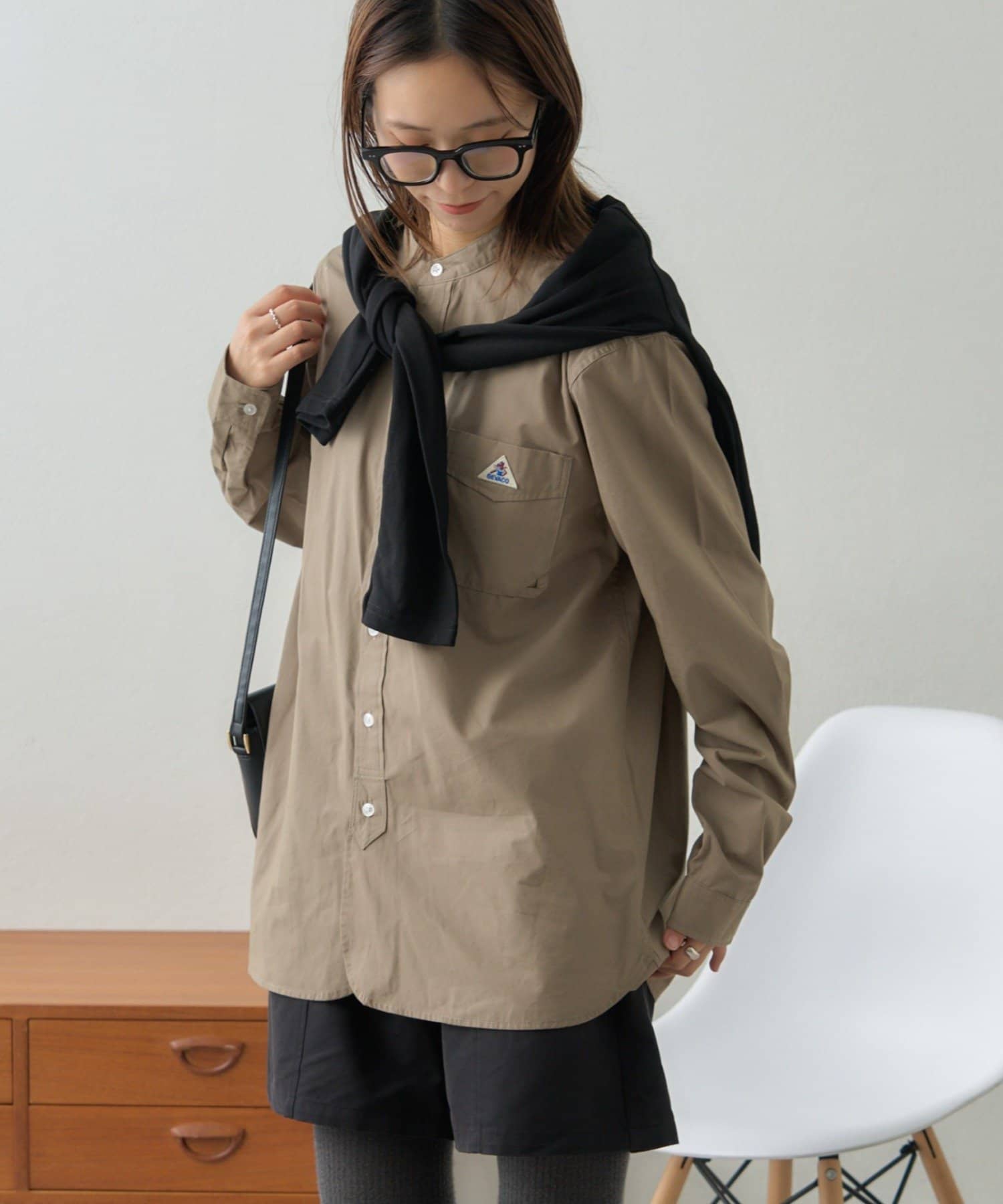 CIAOPANIC TYPY(チャオパニックティピー) 【GEVACO】起毛バンドカラーシャツ