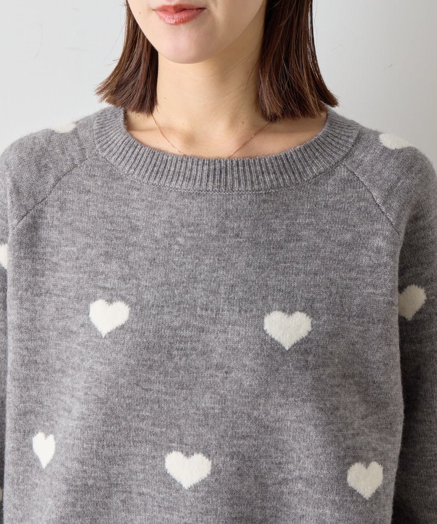 -goocy-(グーシー) ハートジャガードニット