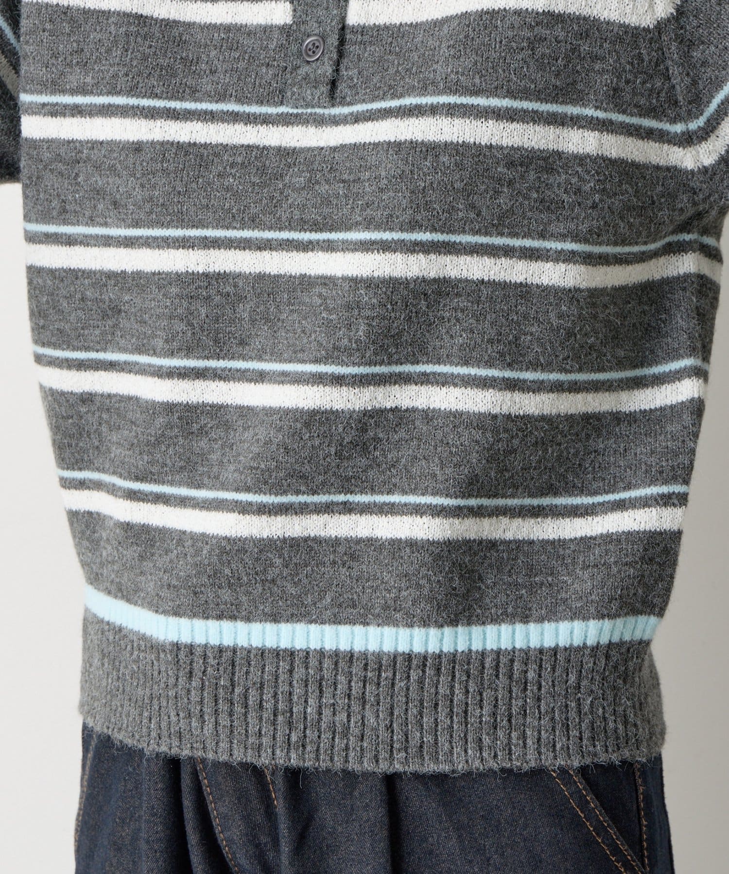 -goocy-(グーシー) 【着映えアイテム！】アルパカタッチボーダーポロニット