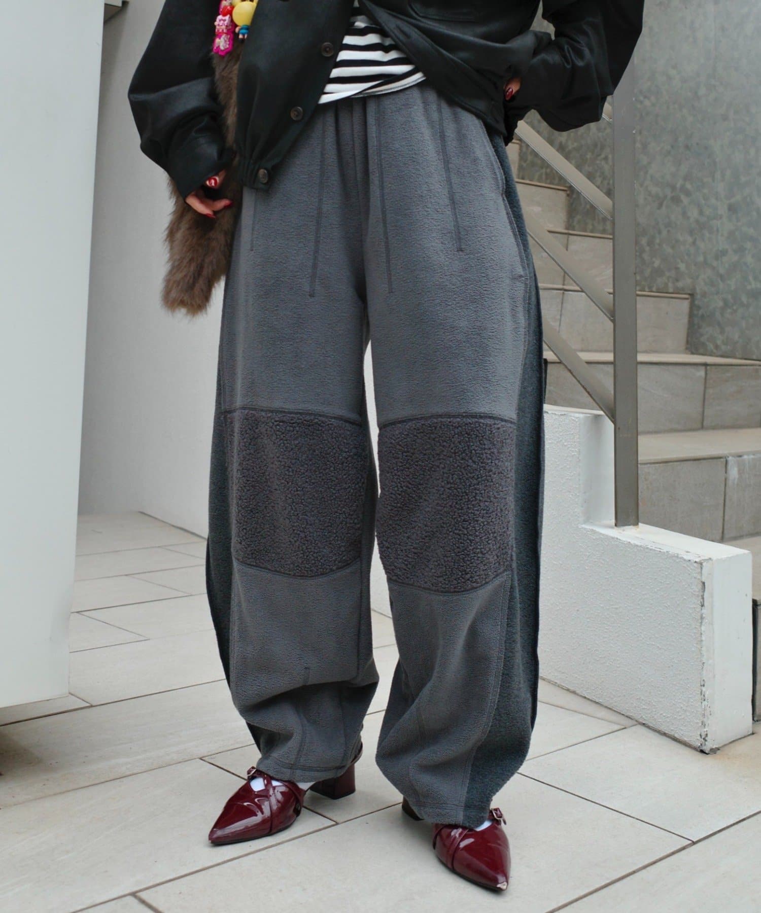 CIAOPANIC TYPY(チャオパニックティピー) 【etsinta/エシンタ】リメイクフリースカーブパンツ