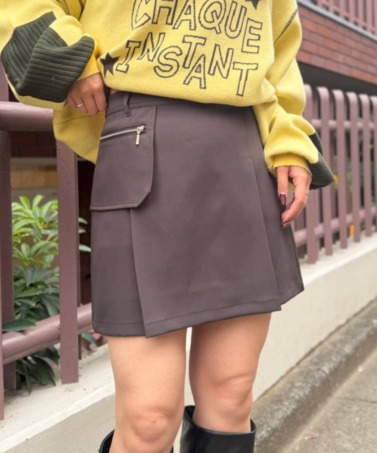 w closet(ダブルクローゼット) ポケット付ミニスカパン