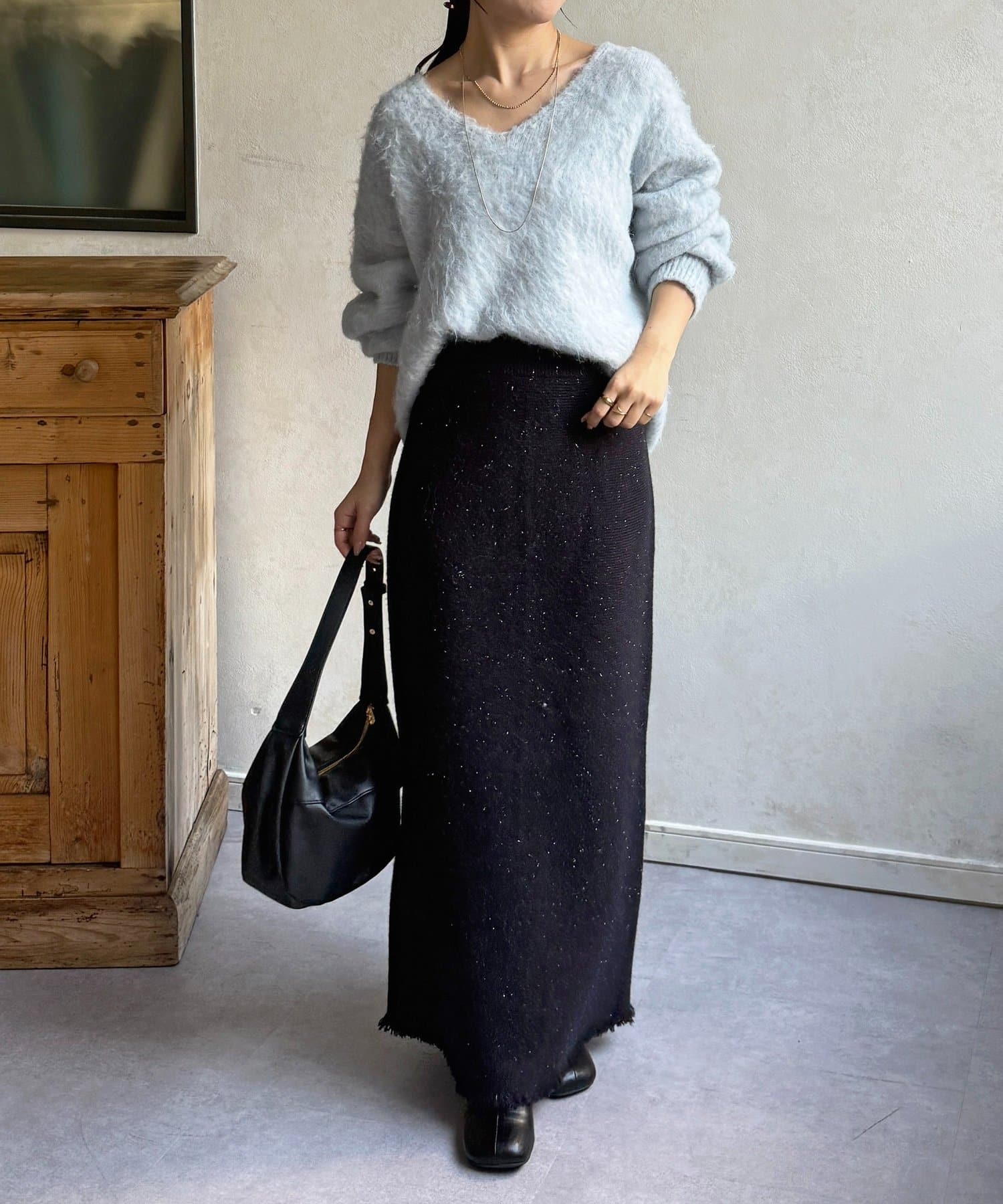 Thevon.(ゼヴォン) ラメニットビスチェ×スカートSETUP