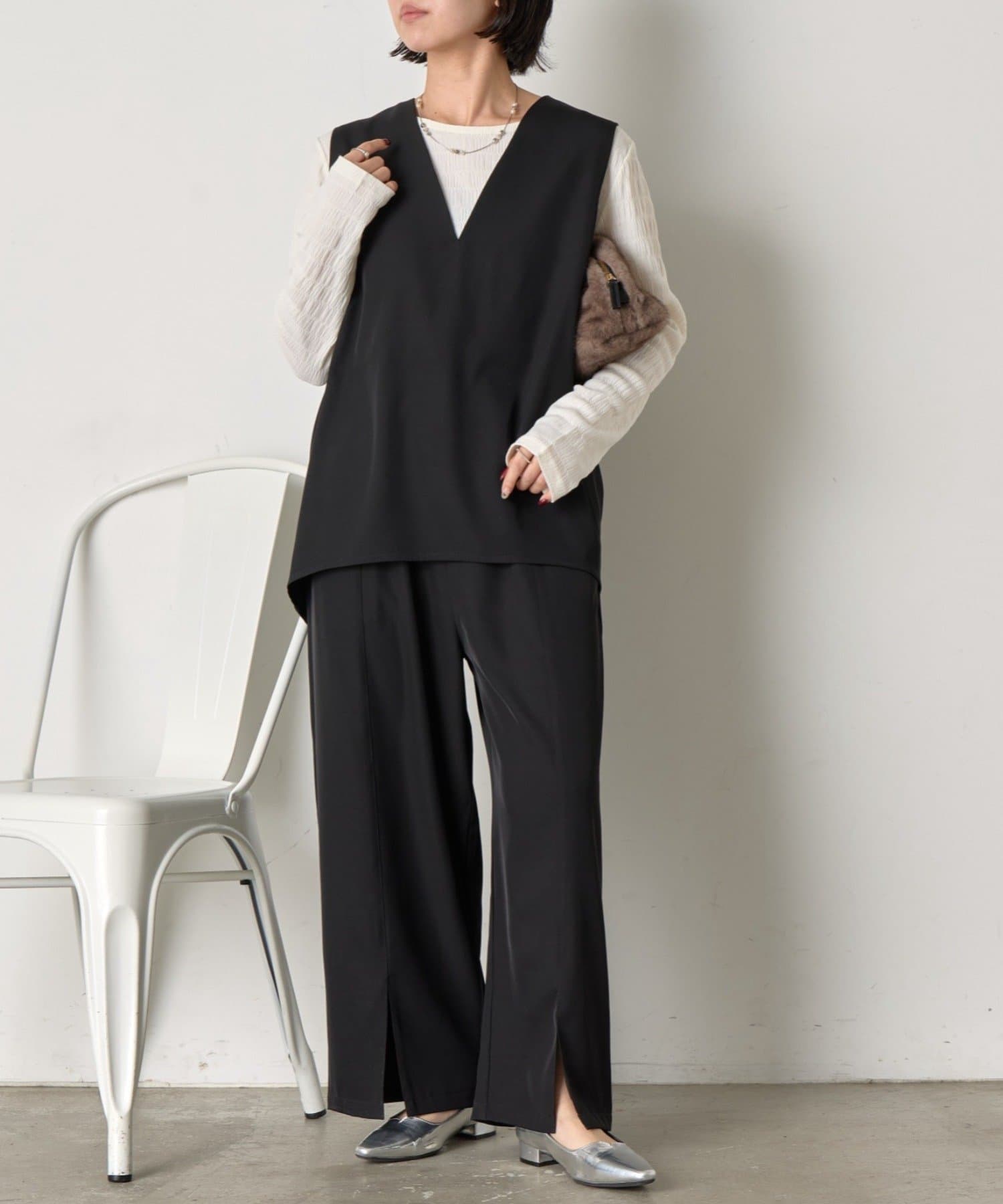 Jena　espace merveilleux(ジェナ　エスパスメルヴェイユ) 【ゆい企画】【WEB限定/低身長サイズ】トロミベストセットアップ