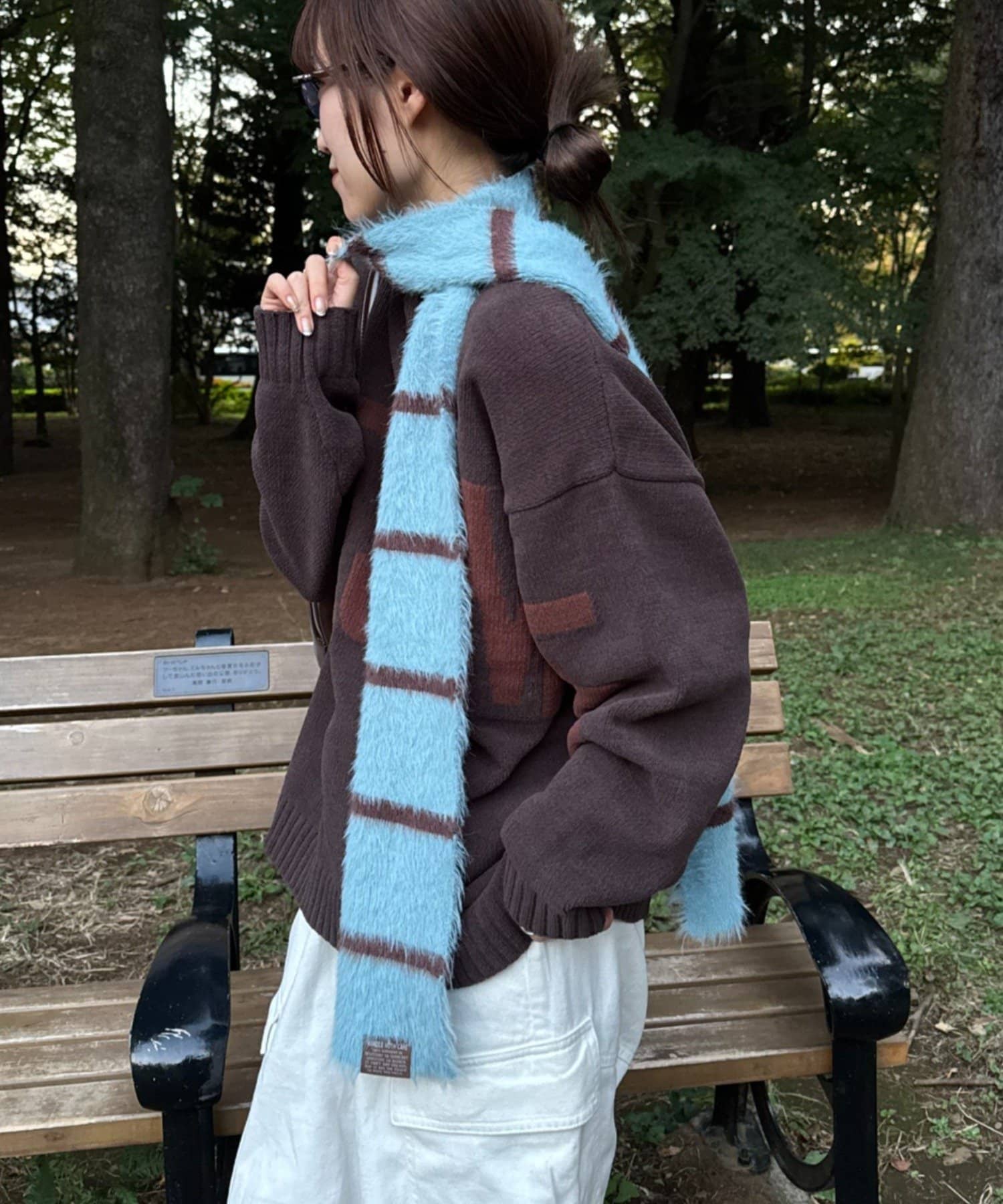 CIAOPANIC TYPY(チャオパニックティピー) シャギーボーダーマフラー