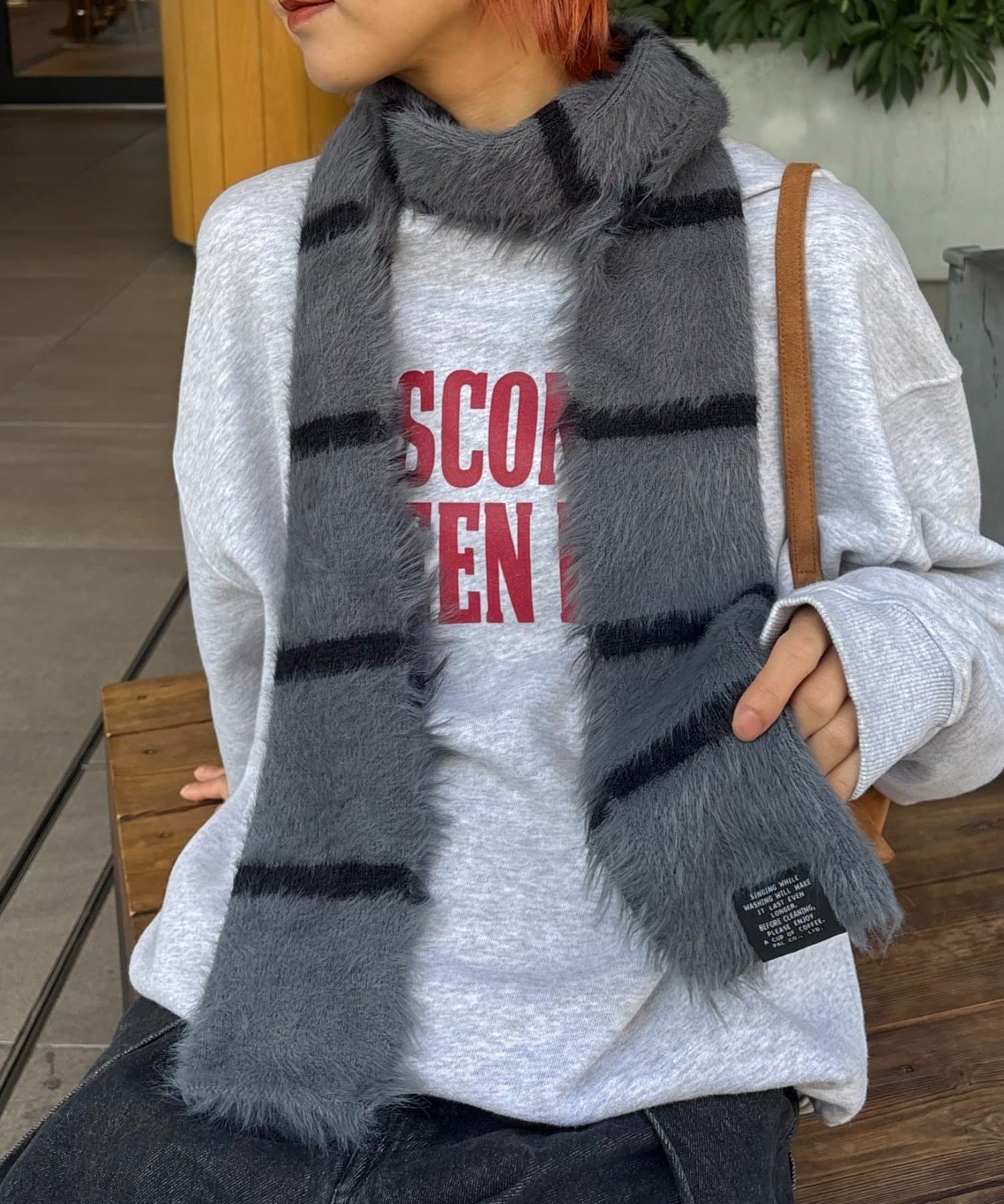 CIAOPANIC TYPY(チャオパニックティピー) シャギーボーダーマフラー