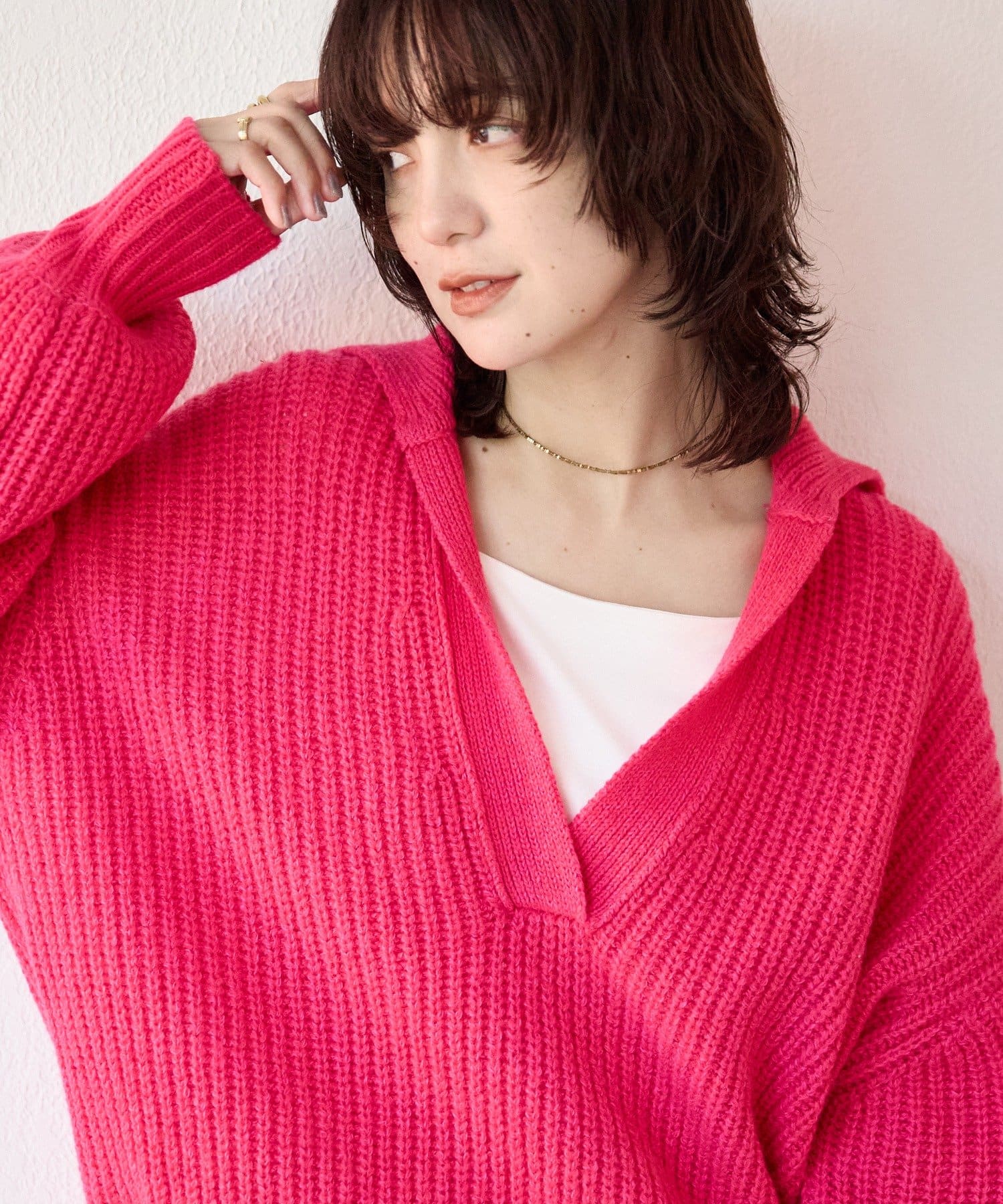 RIVE DROITE(リヴドロワ) 予約【抜け感のある着こなしに】メランジスキッパーニット